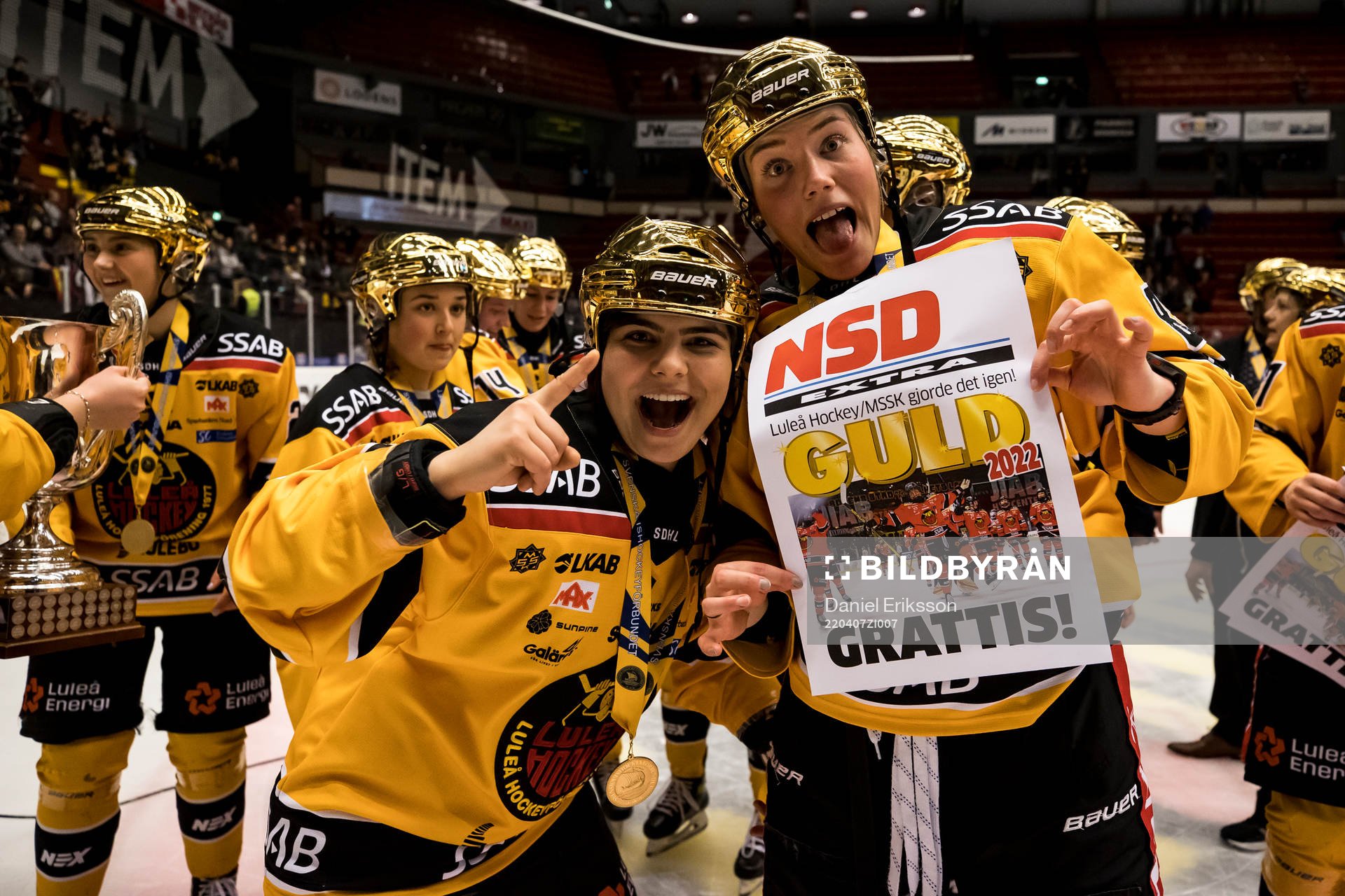 Luleå spelarna jublar