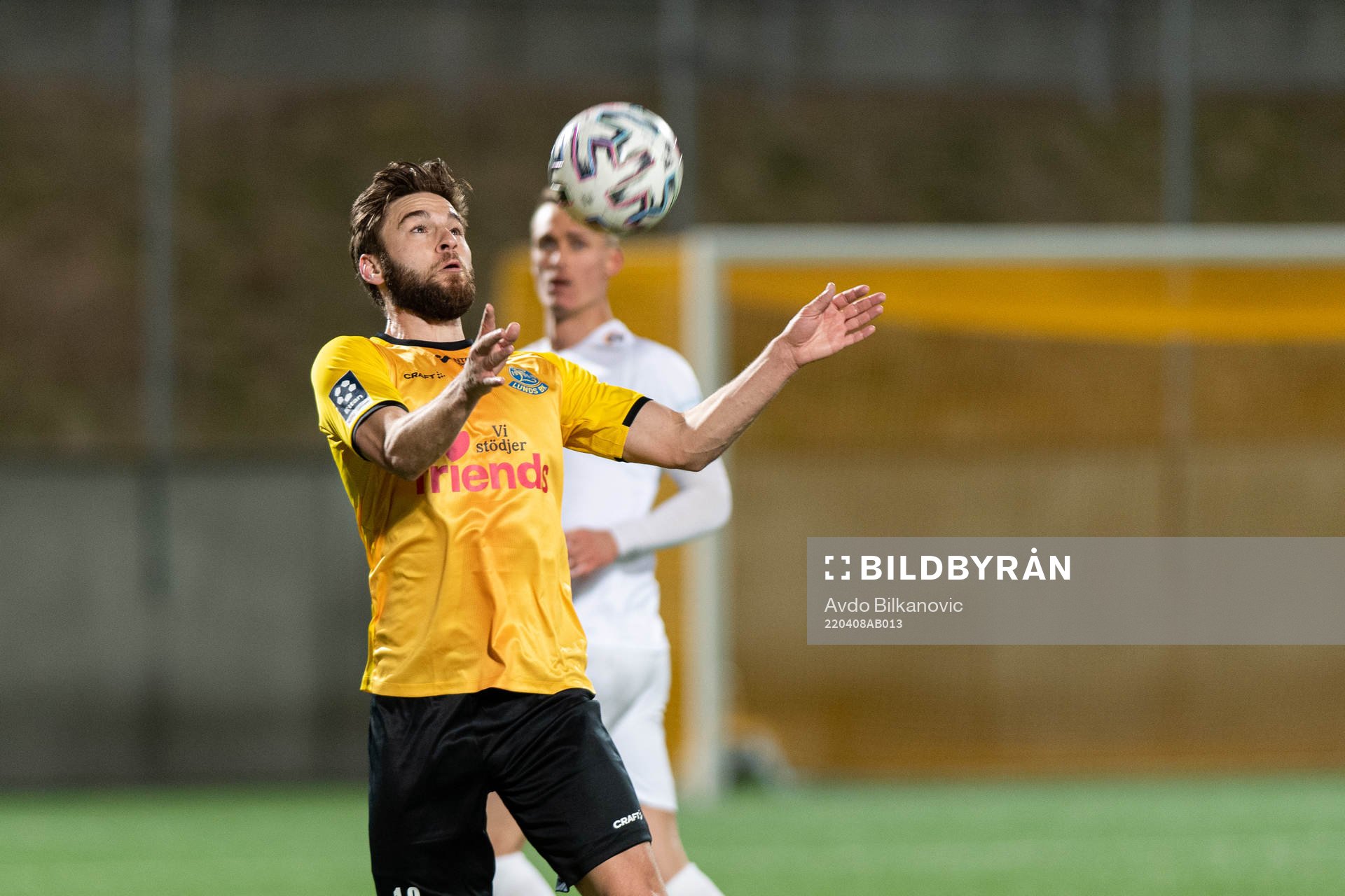 Lunds Mirza Halvadzic under fotbollsmatchen i Ettan södra mellan Lunds BK och IFK Malmö den 8 april 2022 i Lund. 