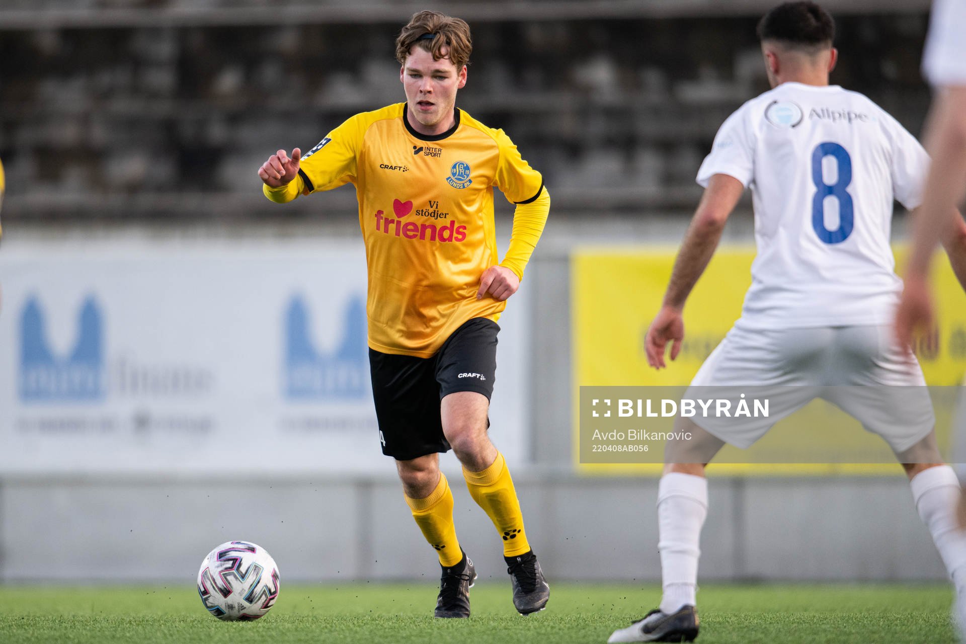 Lunds David Sax under fotbollsmatchen i Ettan södra mellan Lunds BK och IFK Malmö den 8 april 2022 i Lund. 