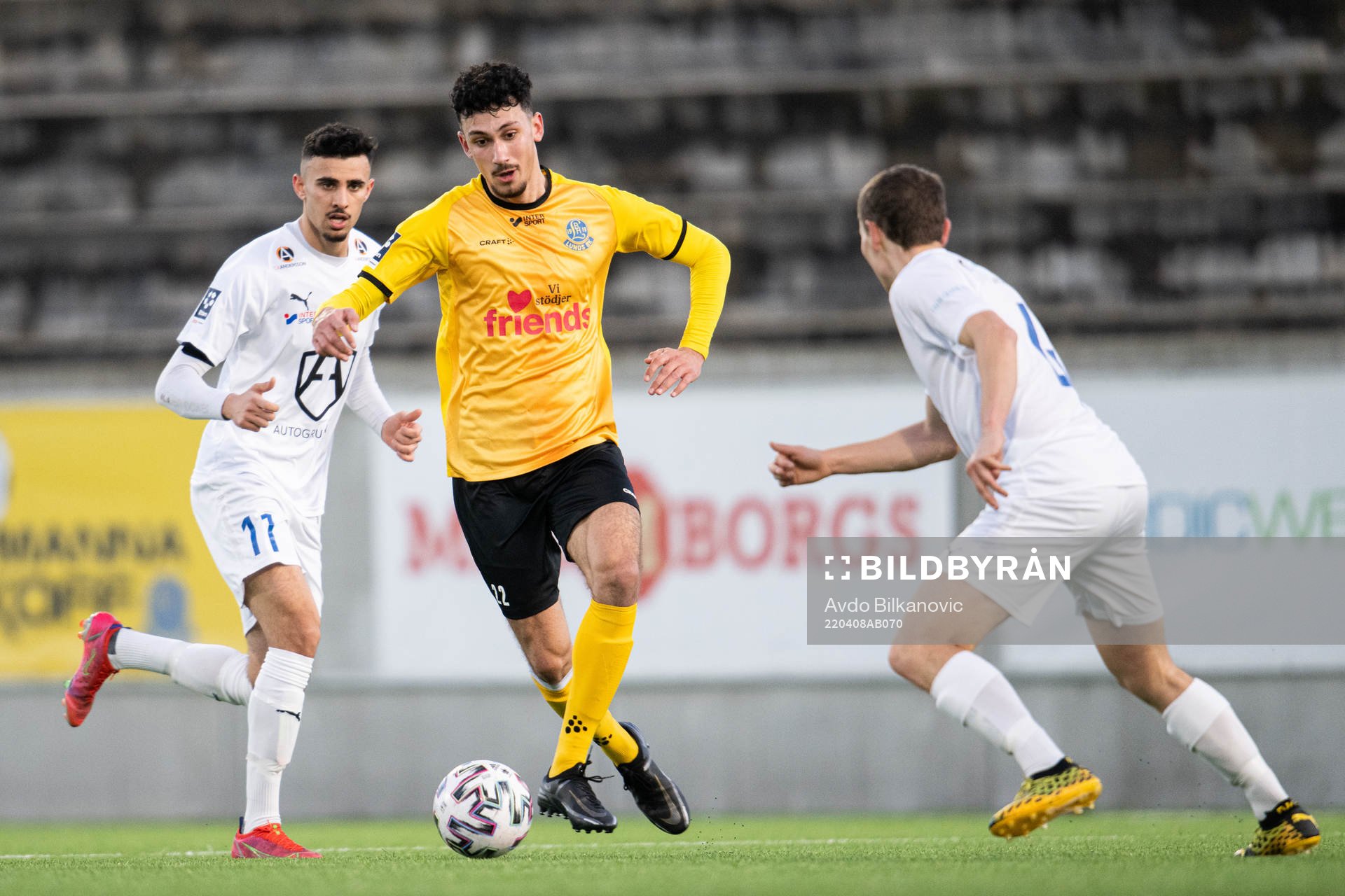 Lunds Dion Krasniqi under fotbollsmatchen i Ettan södra mellan Lunds BK och IFK Malmö den 8 april 2022 i Lund. 