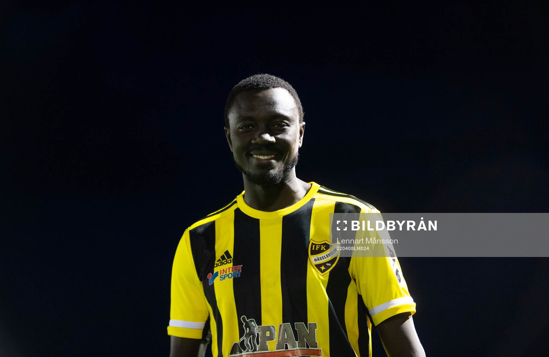 IFK Hässleholms Mohammed Mbye i matchen i div. 2 Södra