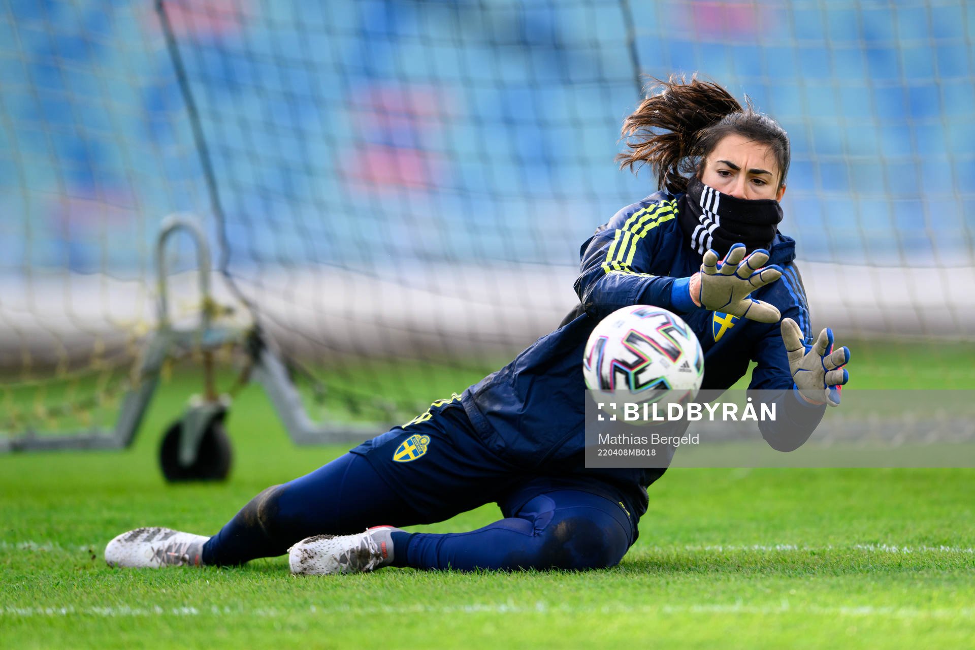 Goalkeeper Zecira Musovic of the Swedish women's national