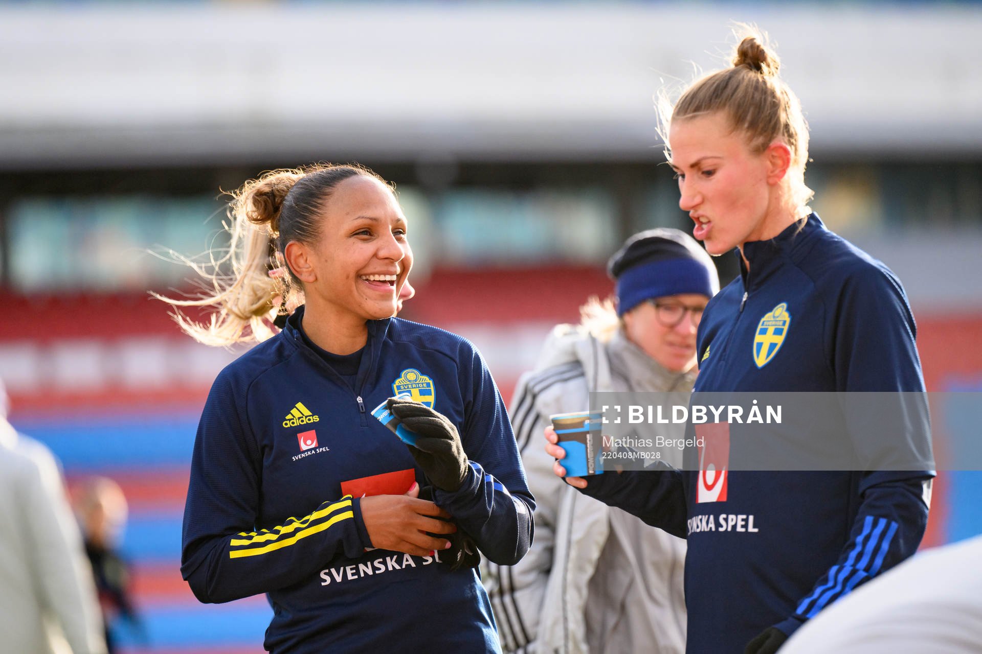 Madelen Janogy and Emma Berglund of the Swedish women's