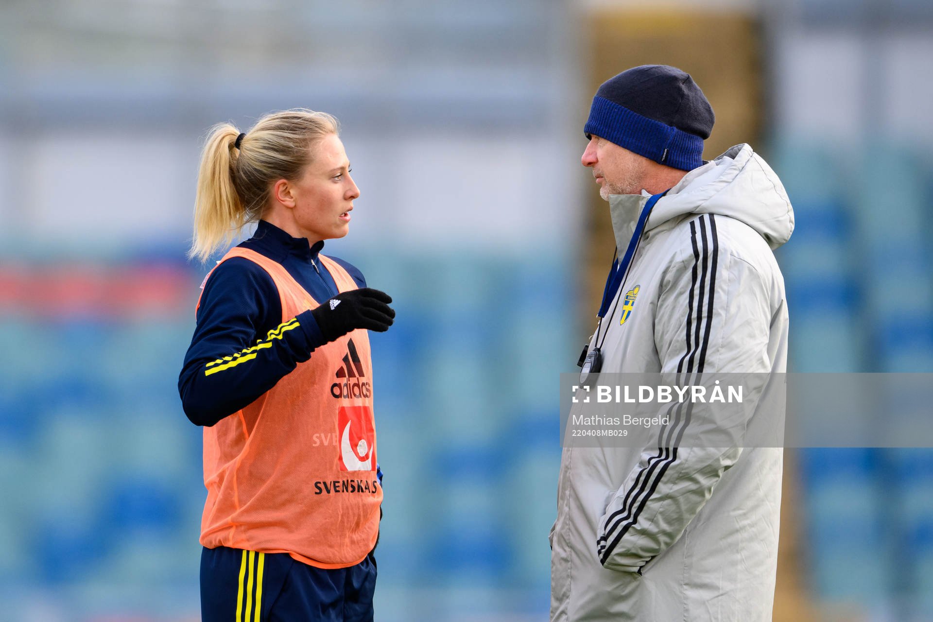 Rebecka Blomqvist and head coach Peter Gerhardsson of the