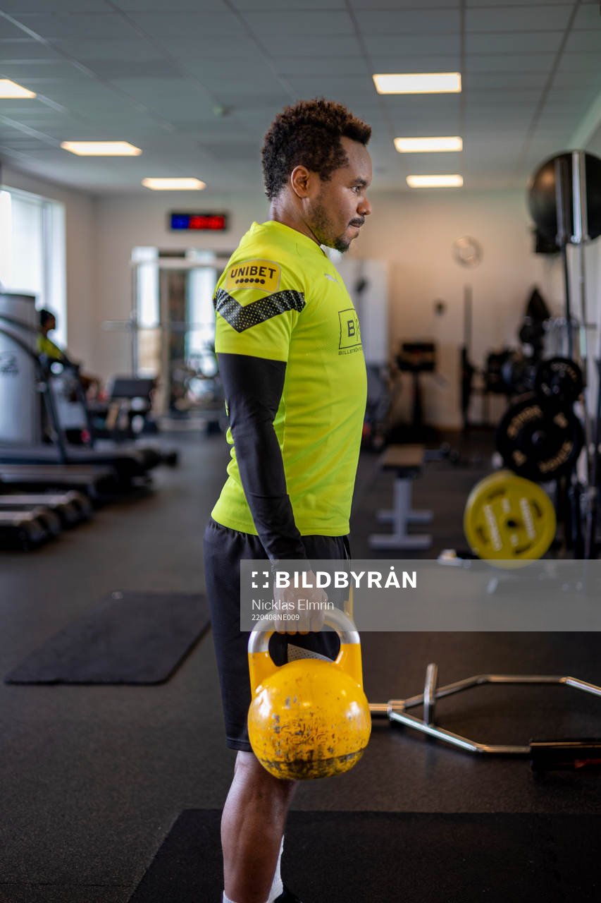 Häckens Nasiru Mohammed rehabtränar