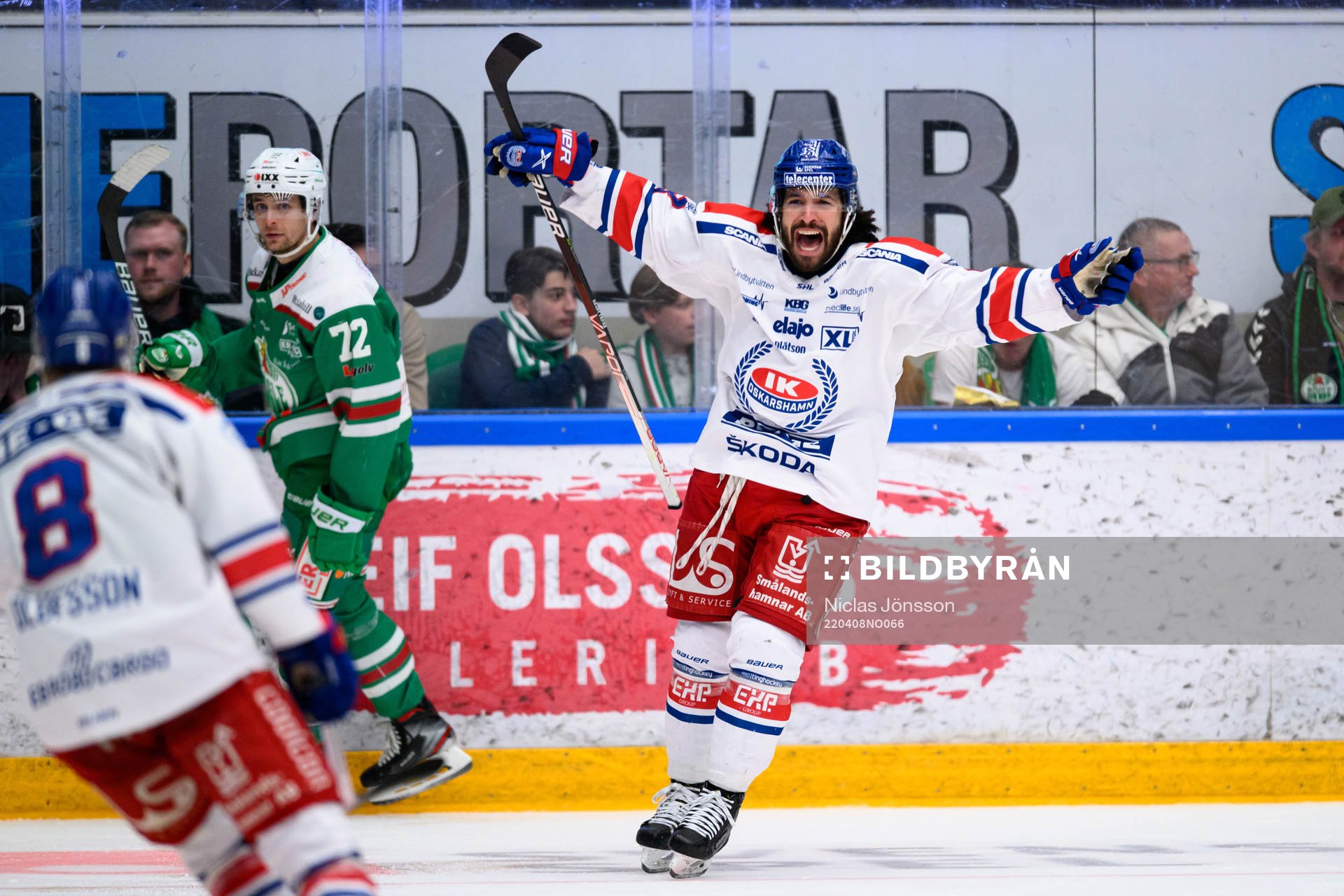 Oskarshamns Cameron Brace jublar