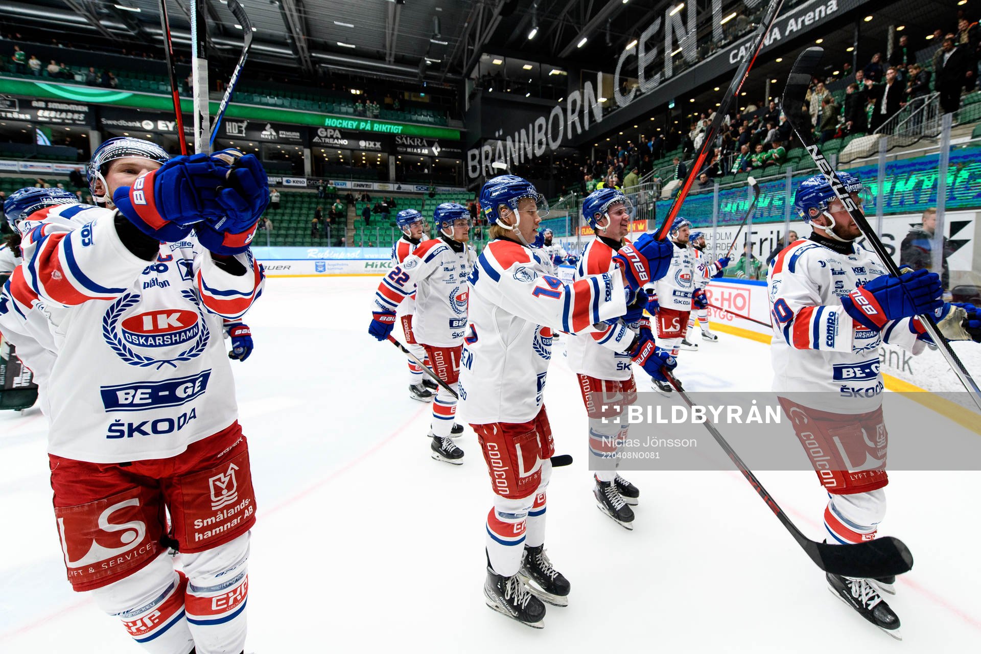 Oskarshamns spelare jublar