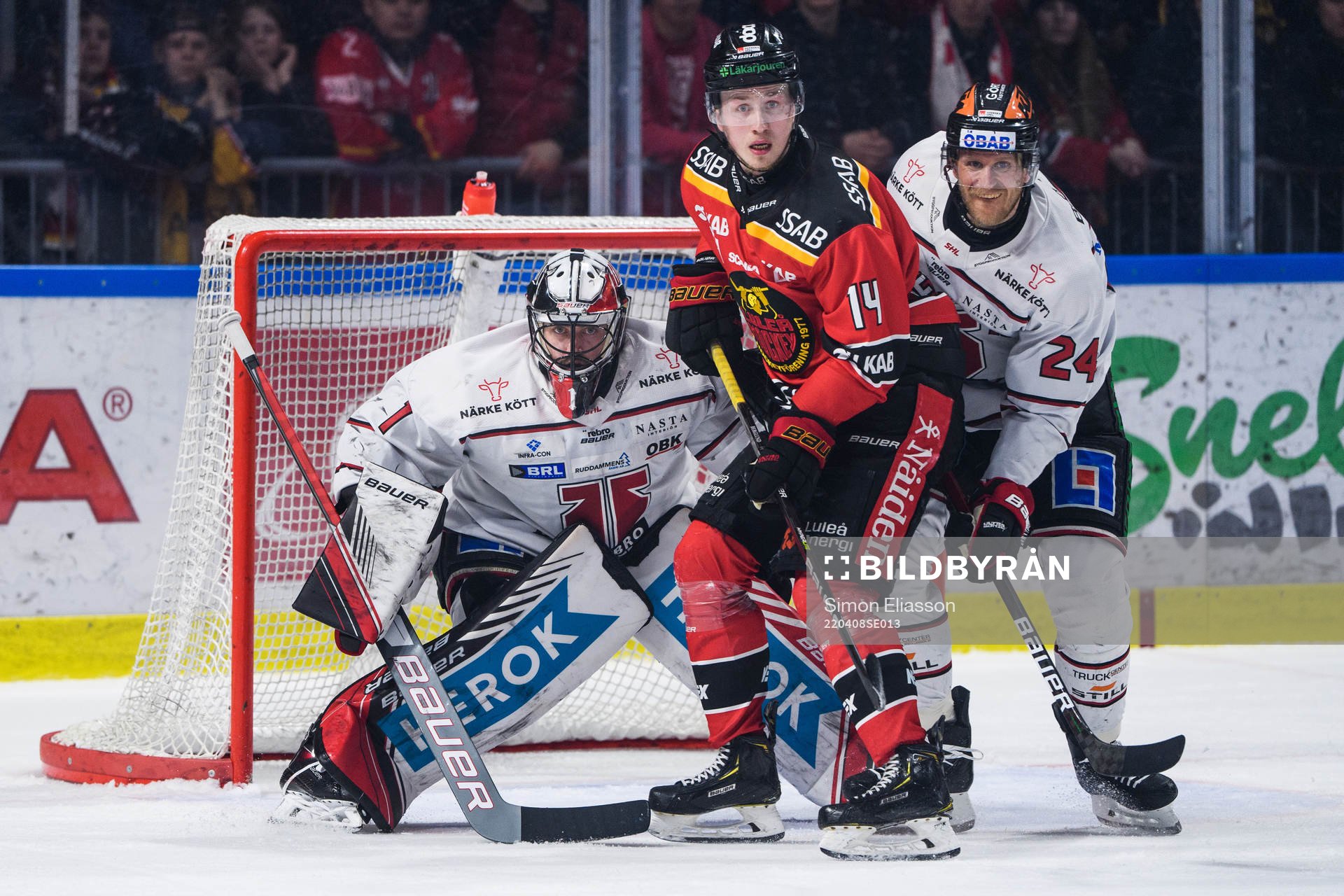 Örebros målvakt Jhonas Enroth och Jani Lajunen och