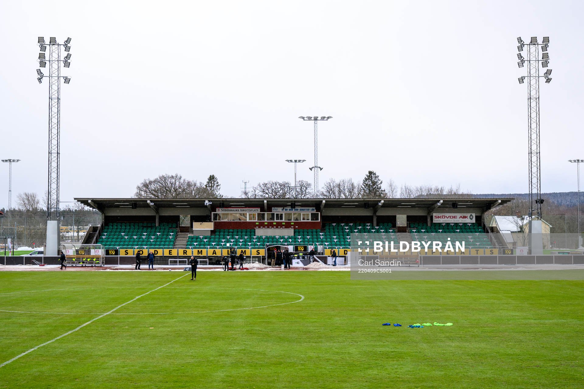 Södermalms Idrottsplats innan fotbollsmatchen i Superettan