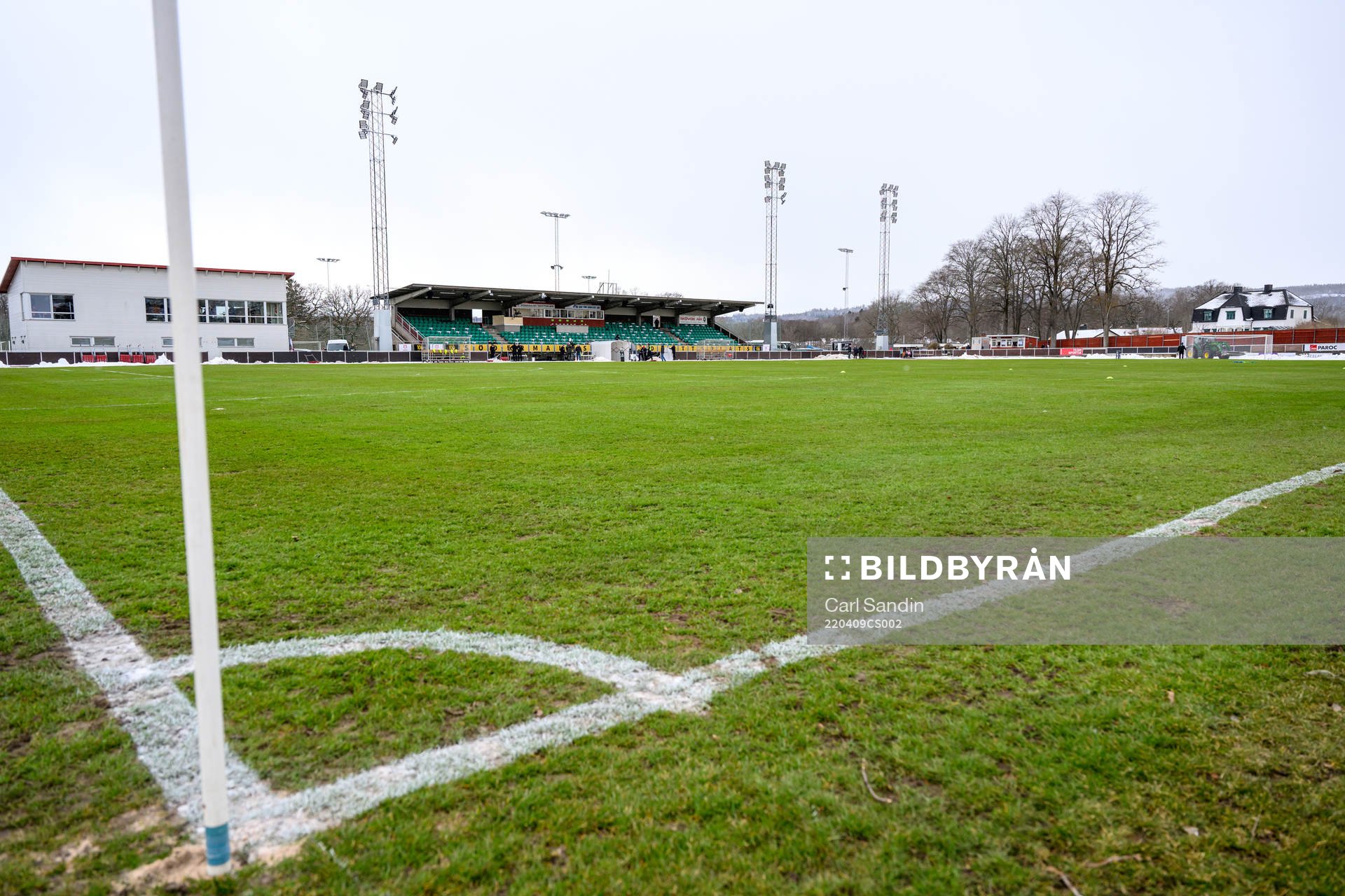 Södermalms Idrottsplats innan fotbollsmatchen i Superettan