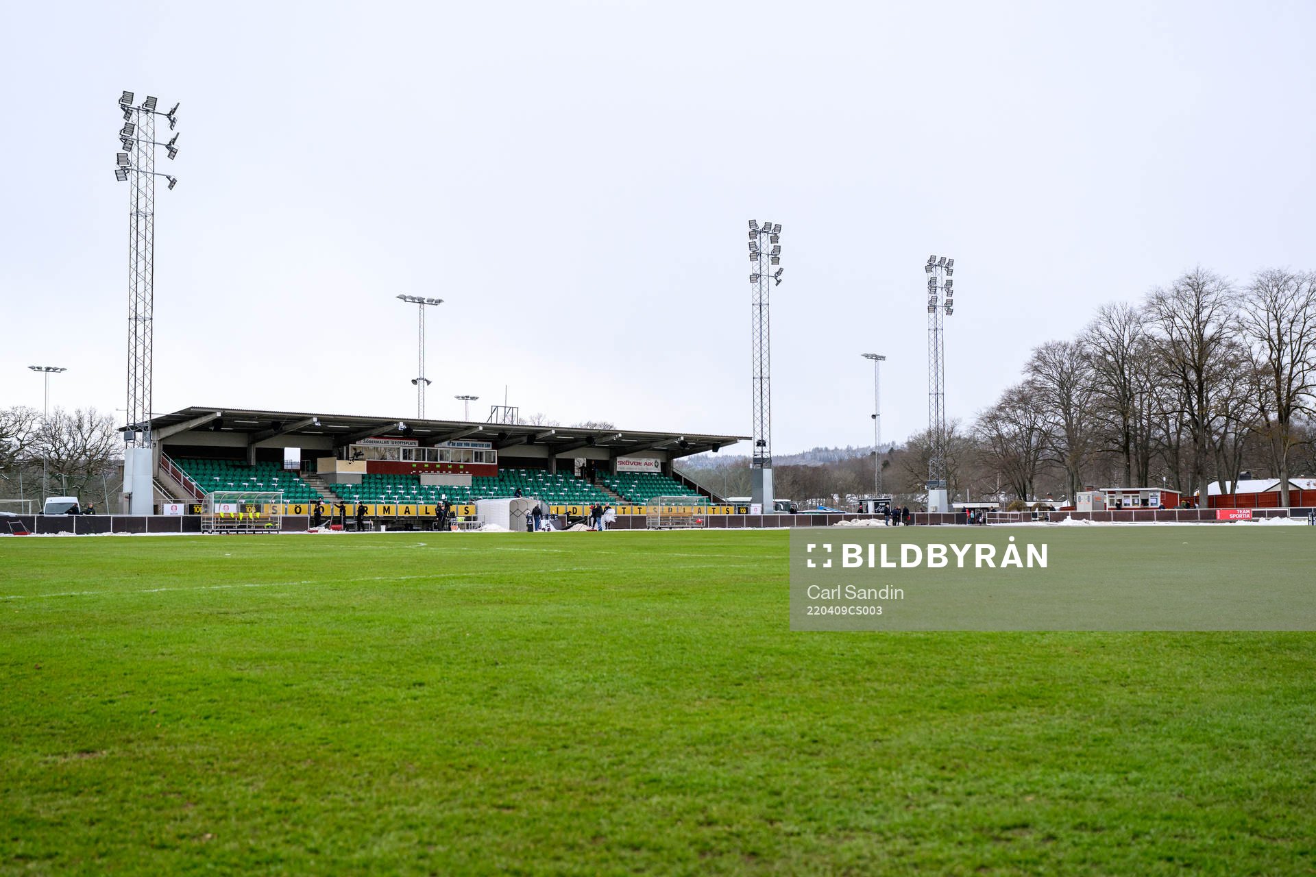 Södermalms Idrottsplats innan fotbollsmatchen i Superettan