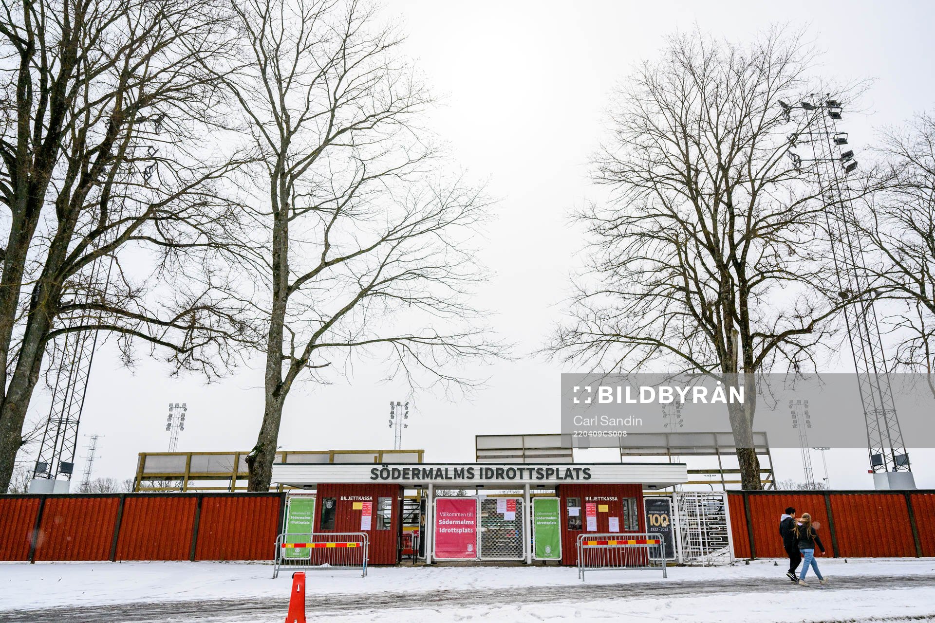 Södermalms Idrottsplats innan fotbollsmatchen i Superettan