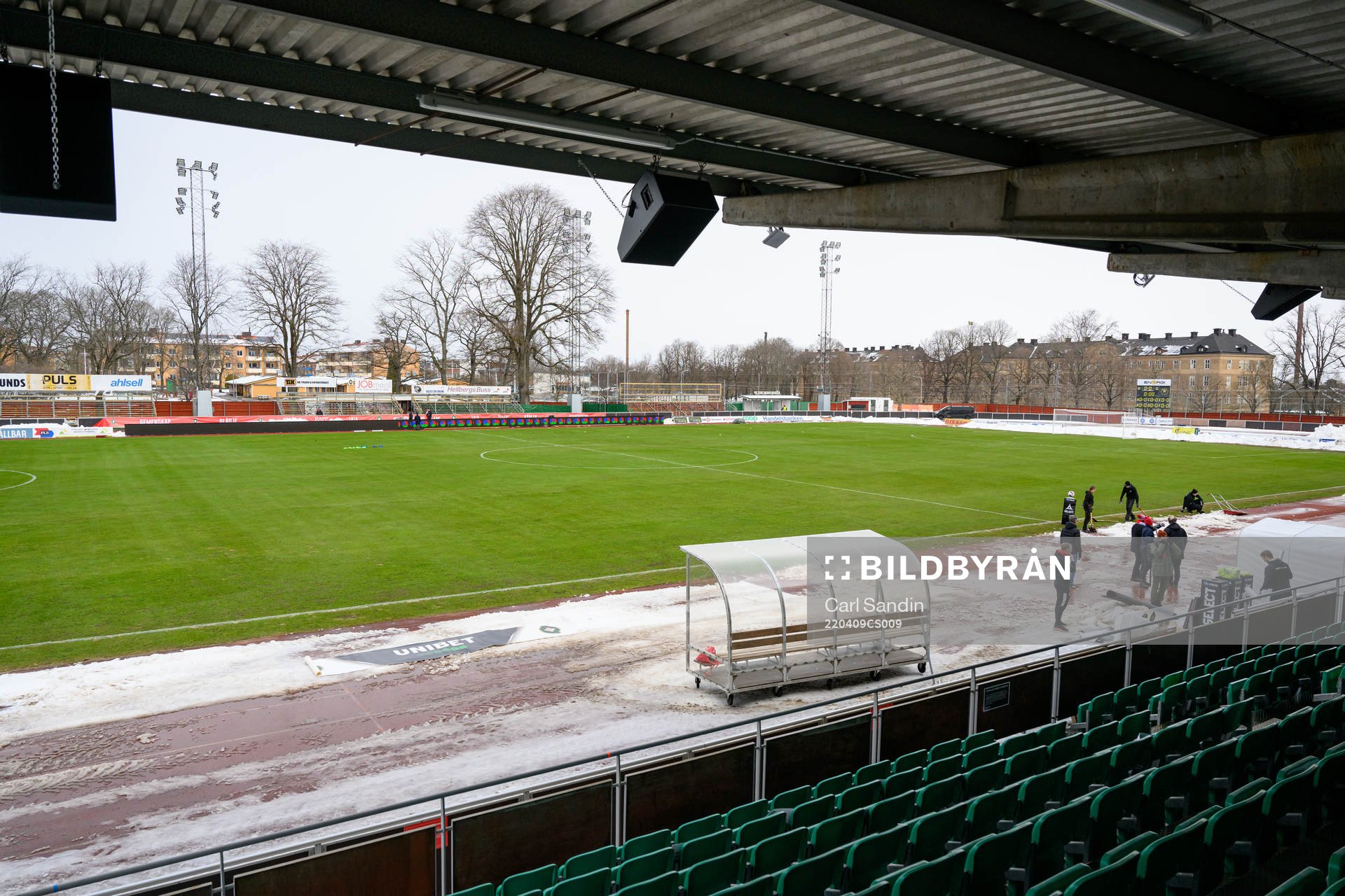 Södermalms Idrottsplats innan fotbollsmatchen i Superettan