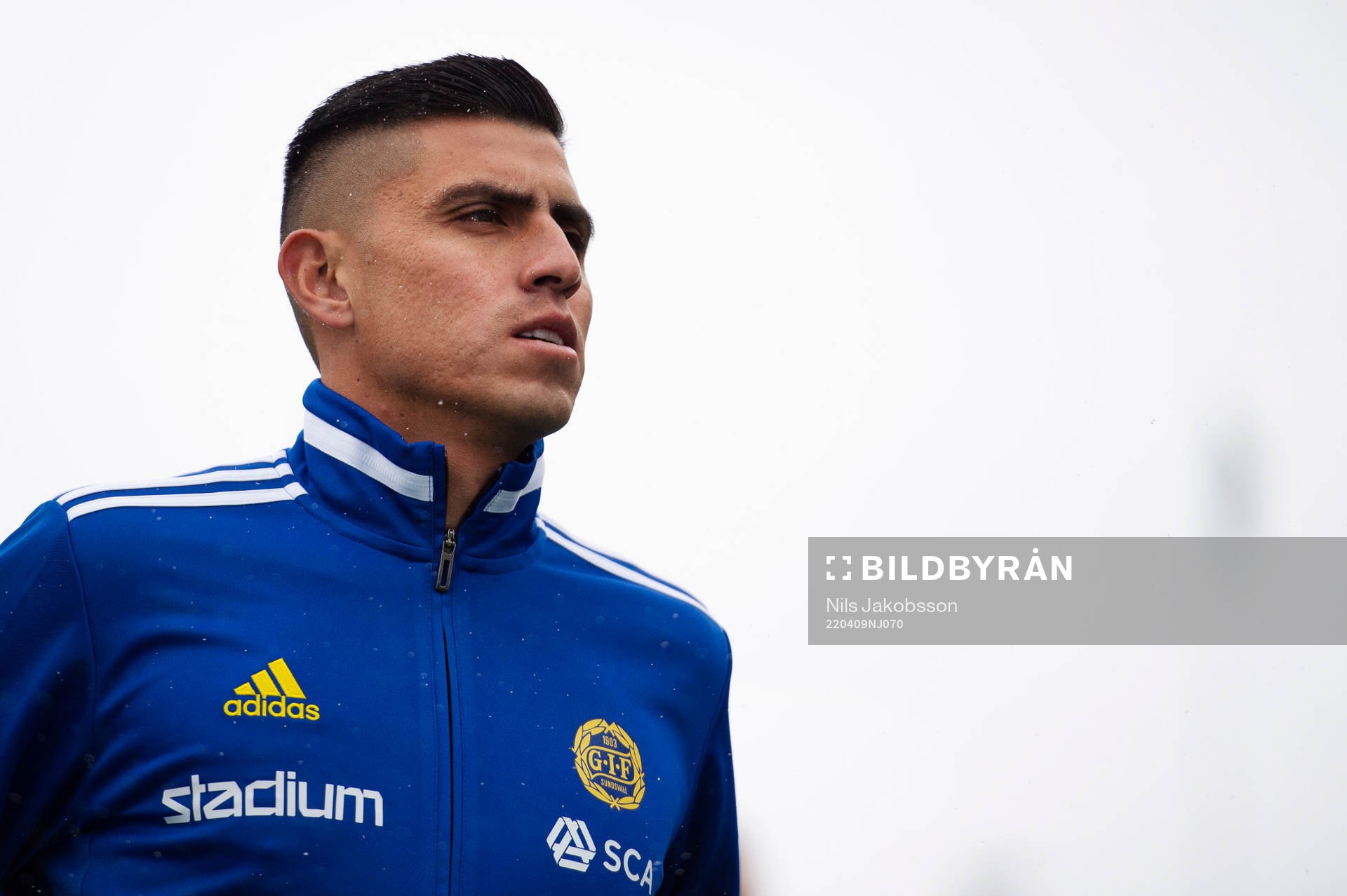 Sundsvalls Joe Corona innan fotbollsmatchen i Allsvenskan
