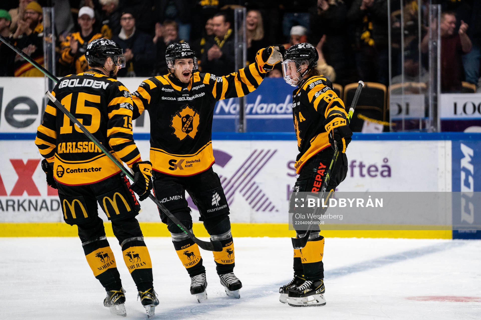 Skellefteås Melker Karlsson, Jonathan Johnson och Jonathan