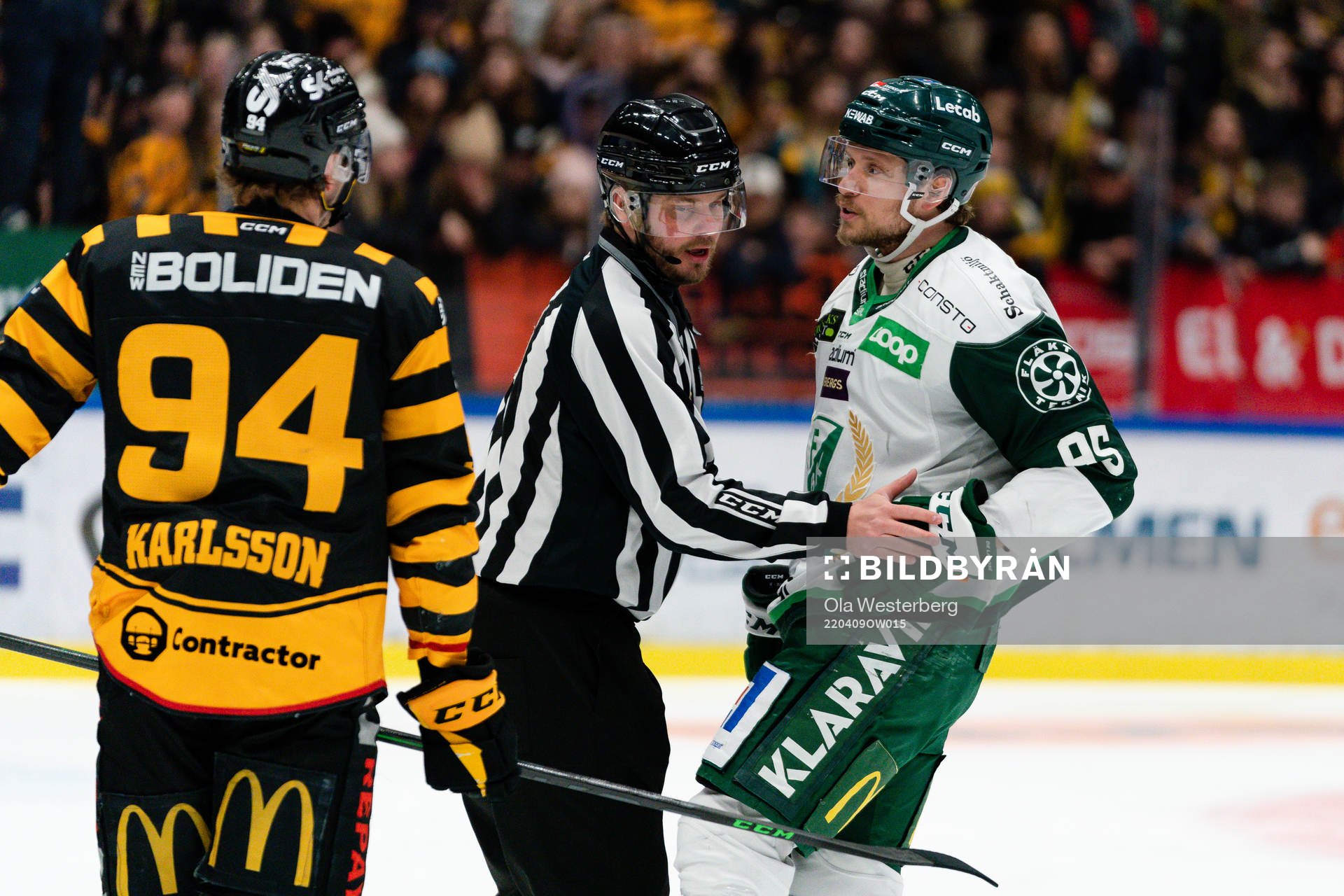 Skellefteås Linus Karlsson och Färjestads Jacob de la Rose