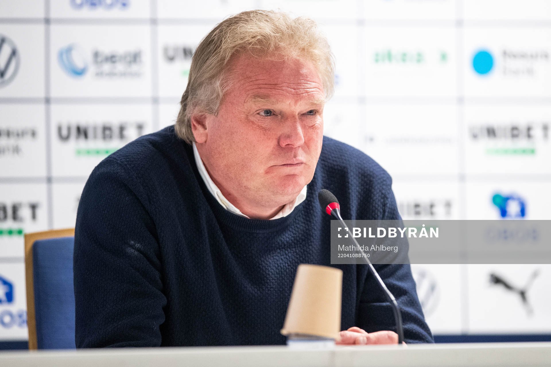 Helsingborgs tränare Jörgen Lennartsson efter fotbollsmatchen i Allsvenskan mellan Helsingborg och IFK Göteborg den 10 april 2022 i Helsingborg.