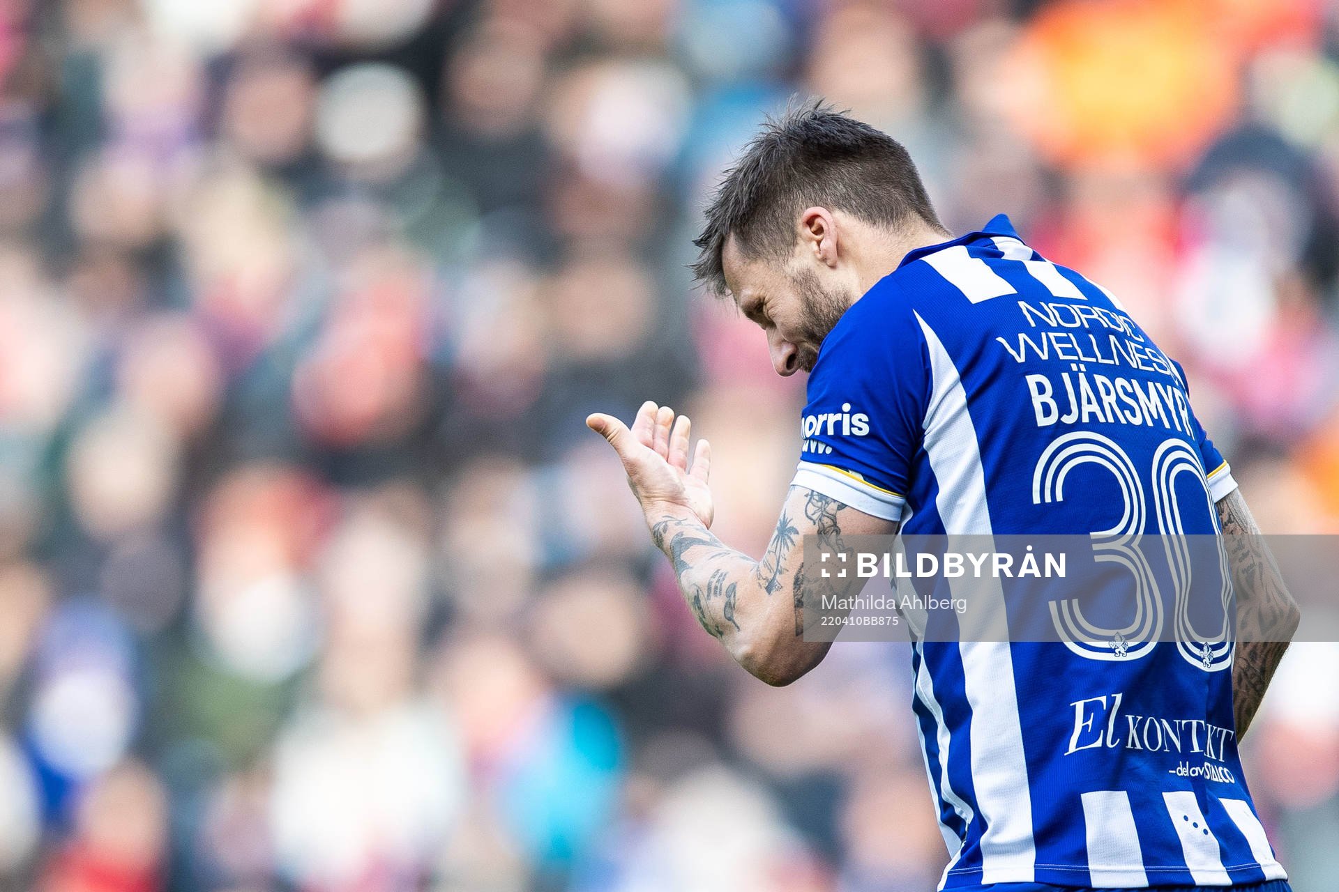 IFK Göteborgs Mattias Bjärsmyr har ont