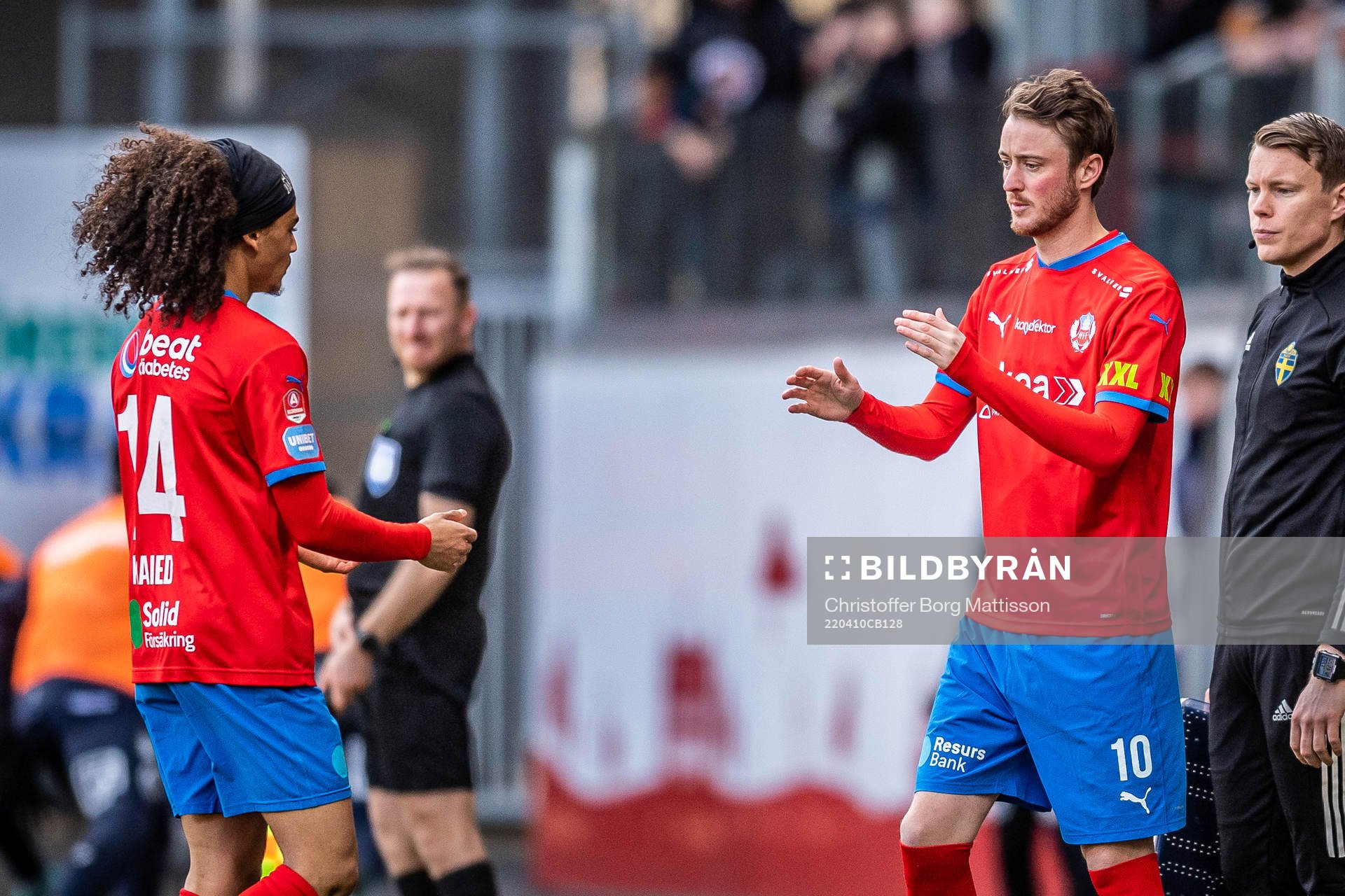 Helsingborgs Adam Kaied och Rasmus Jönsson