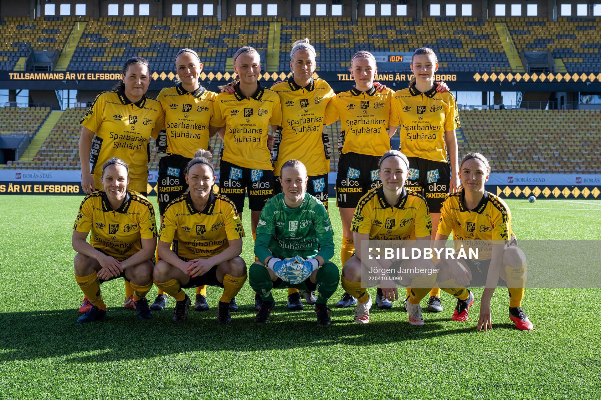 Elfsborgs startelva i första matchen i division 2. Bakre