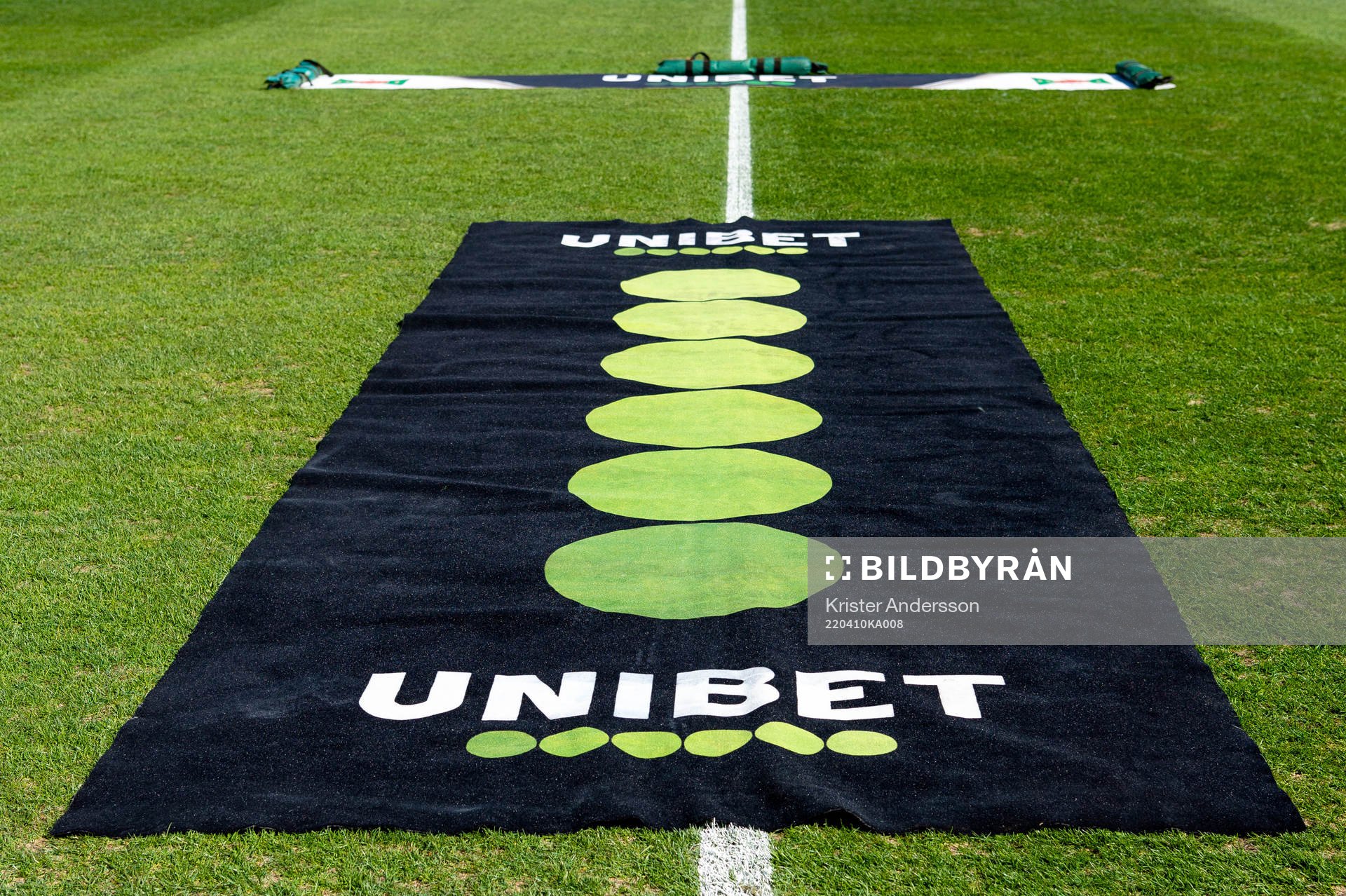 UNIBET logo före fotbollsmatchen i Allsvenskan mellan