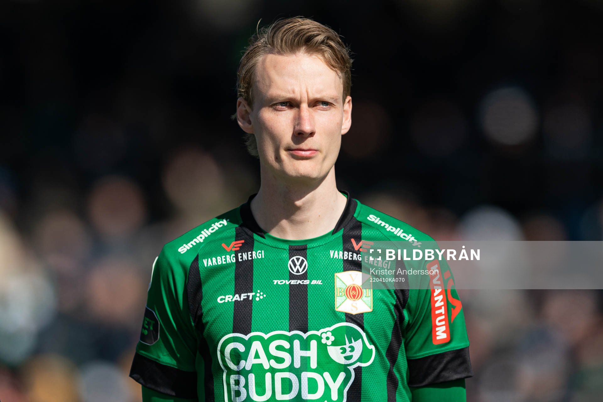 Varbergs Alexander Johansson före fotbollsmatchen i