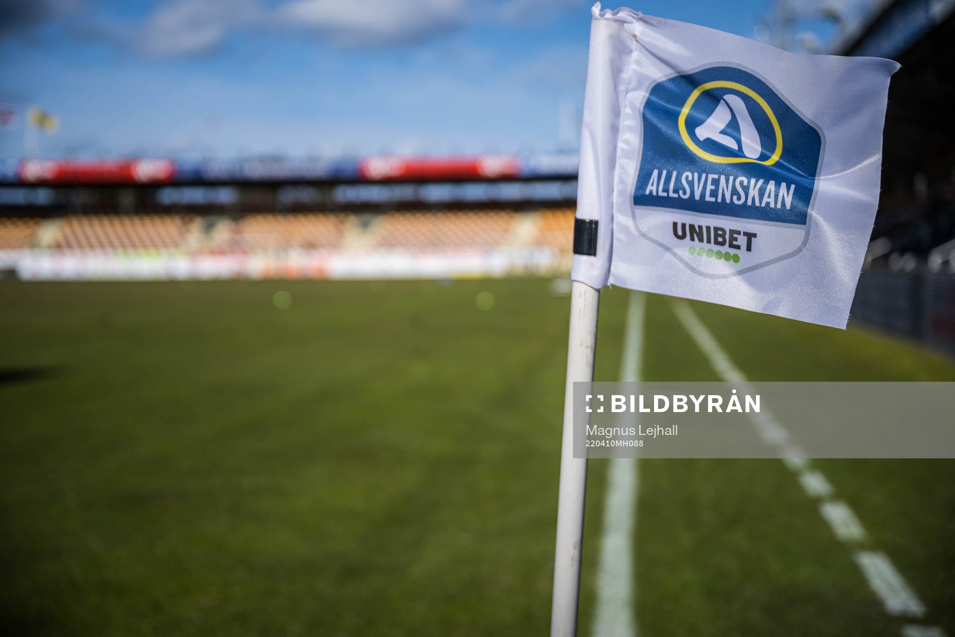Hörnflagga med texten unibet