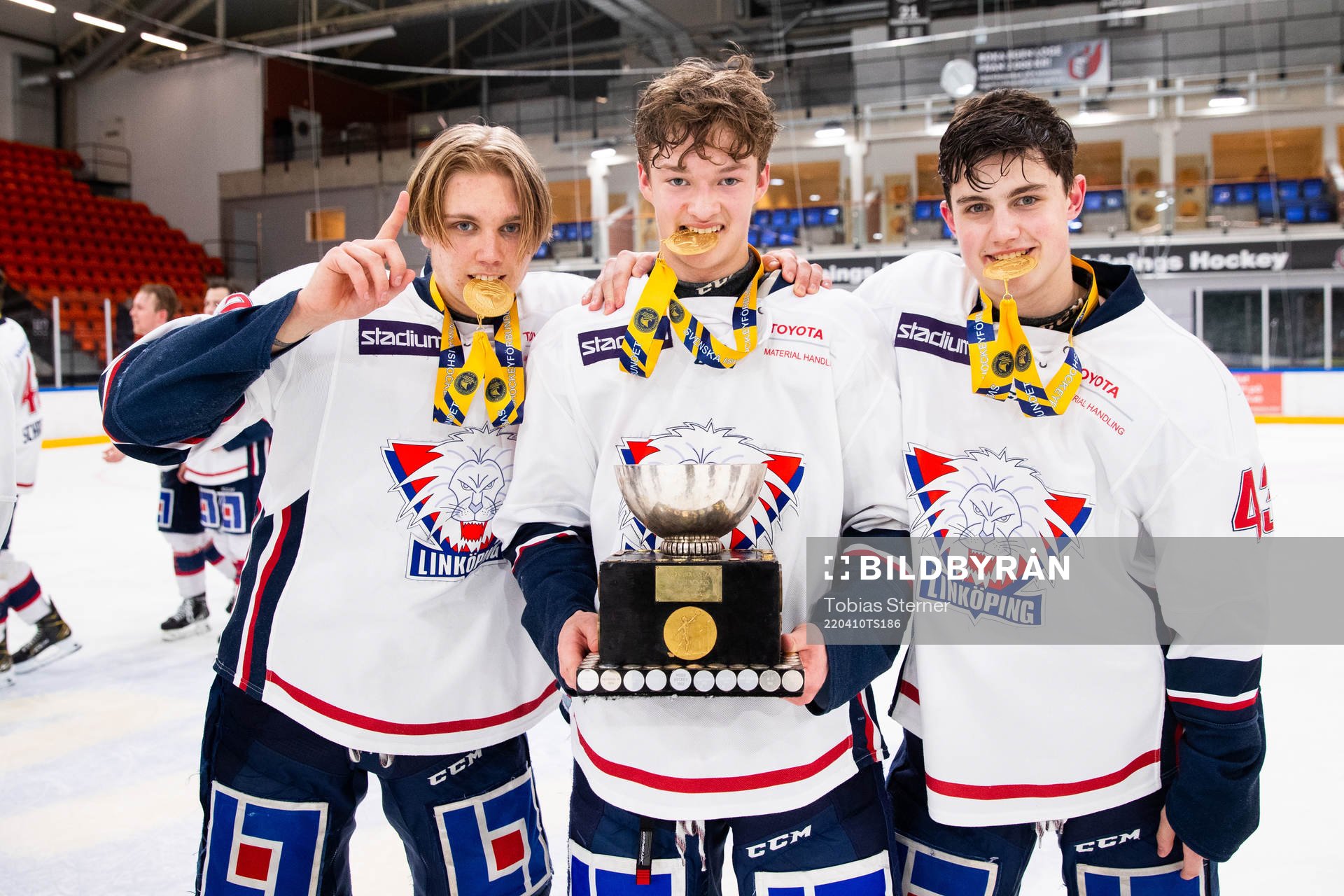 Linköpings Liam Valente, Fabian Wagner och Max Forsell