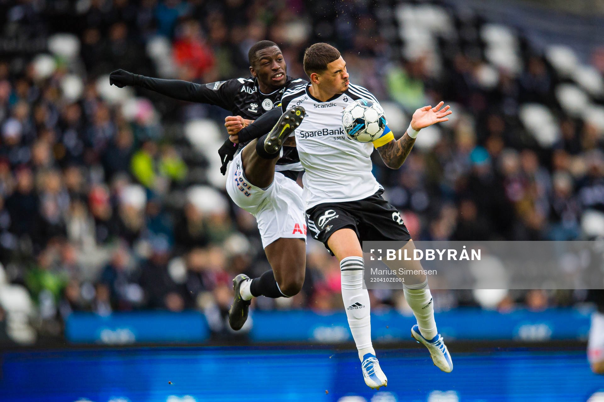 Solomon Owusu of Odd and Noah Jean Holm of Rosenborg
