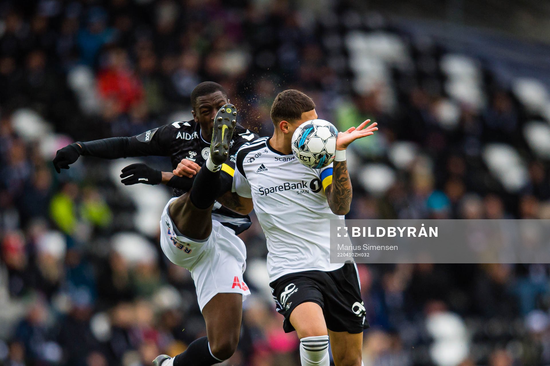 Solomon Owusu of Odd and Noah Jean Holm of Rosenborg