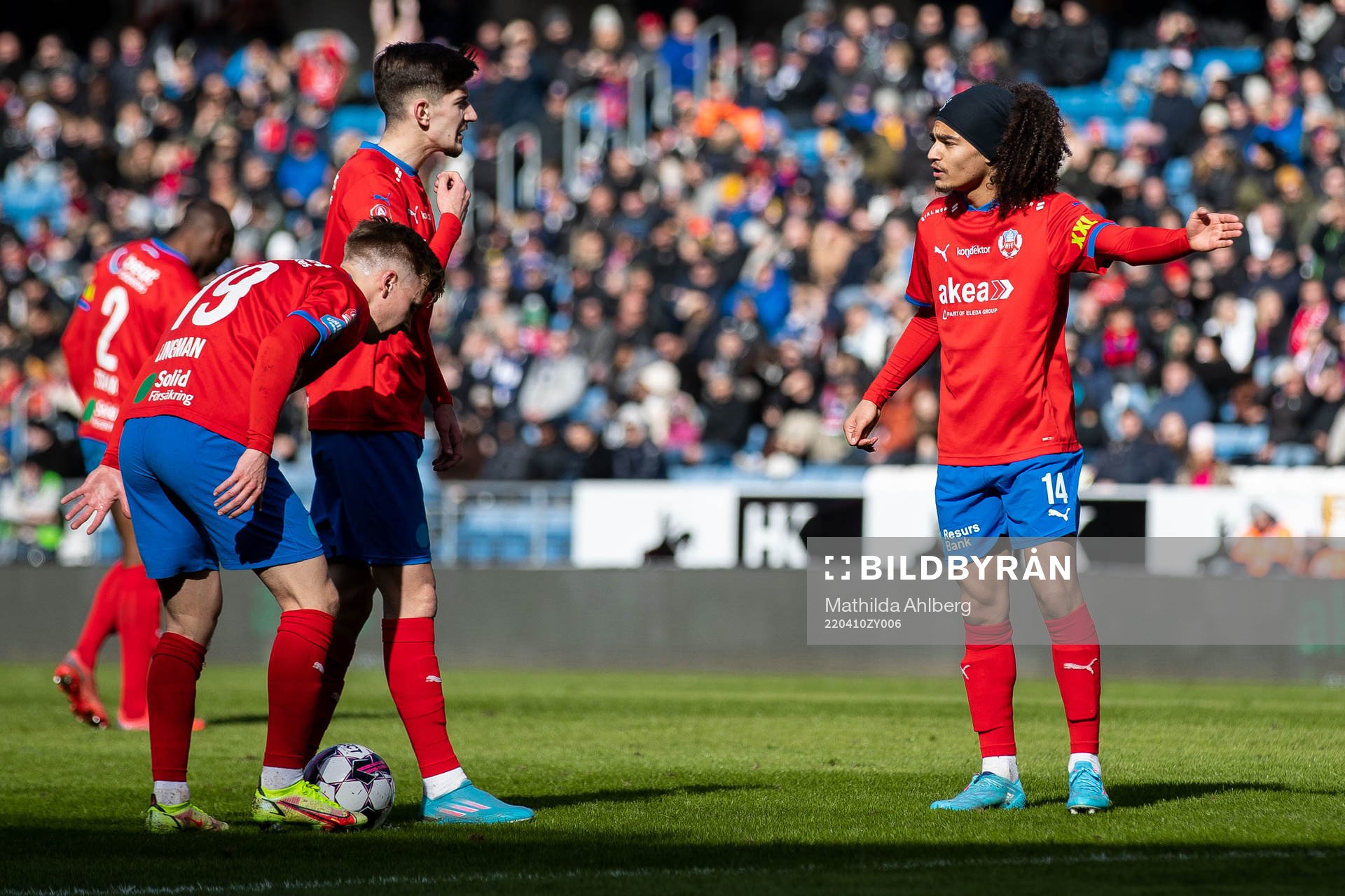 Helsingborgs Lucas Lingman, Armin Gigovic och Adam Kaied