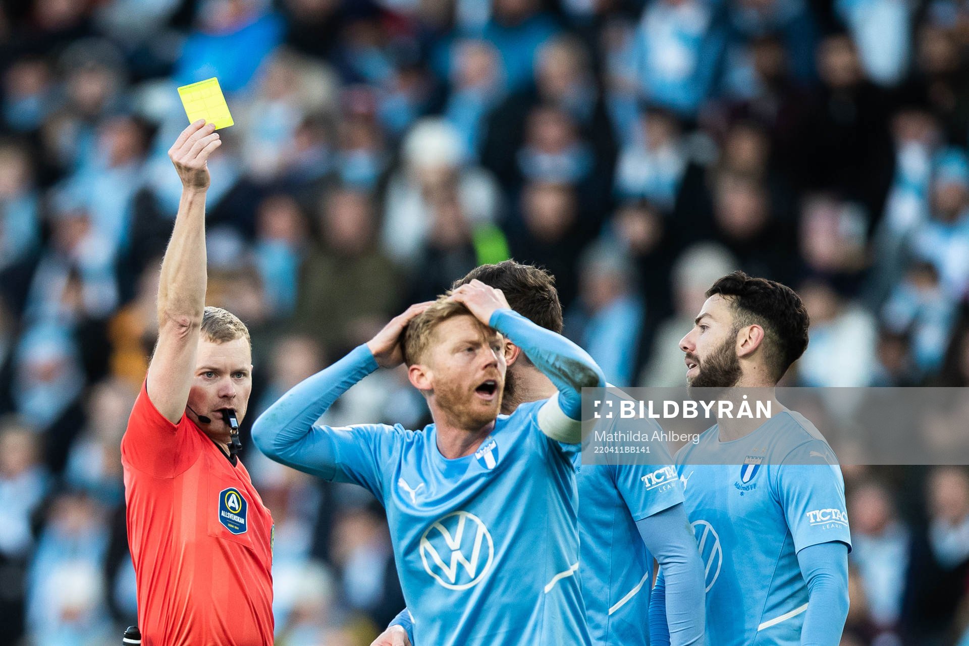 Malmö FFs Anders Christiansen tilldelas en varning av