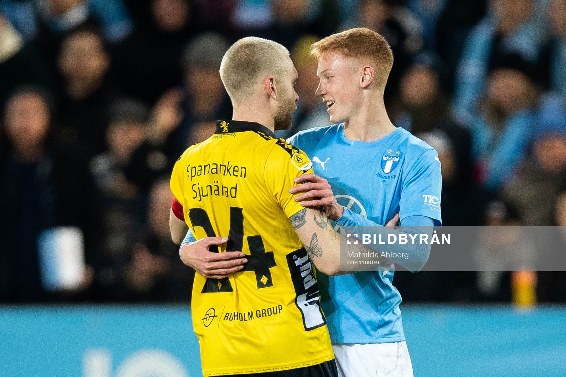 Elfsborgs Johan Larsson och Malmö FFs Hugo Larsson