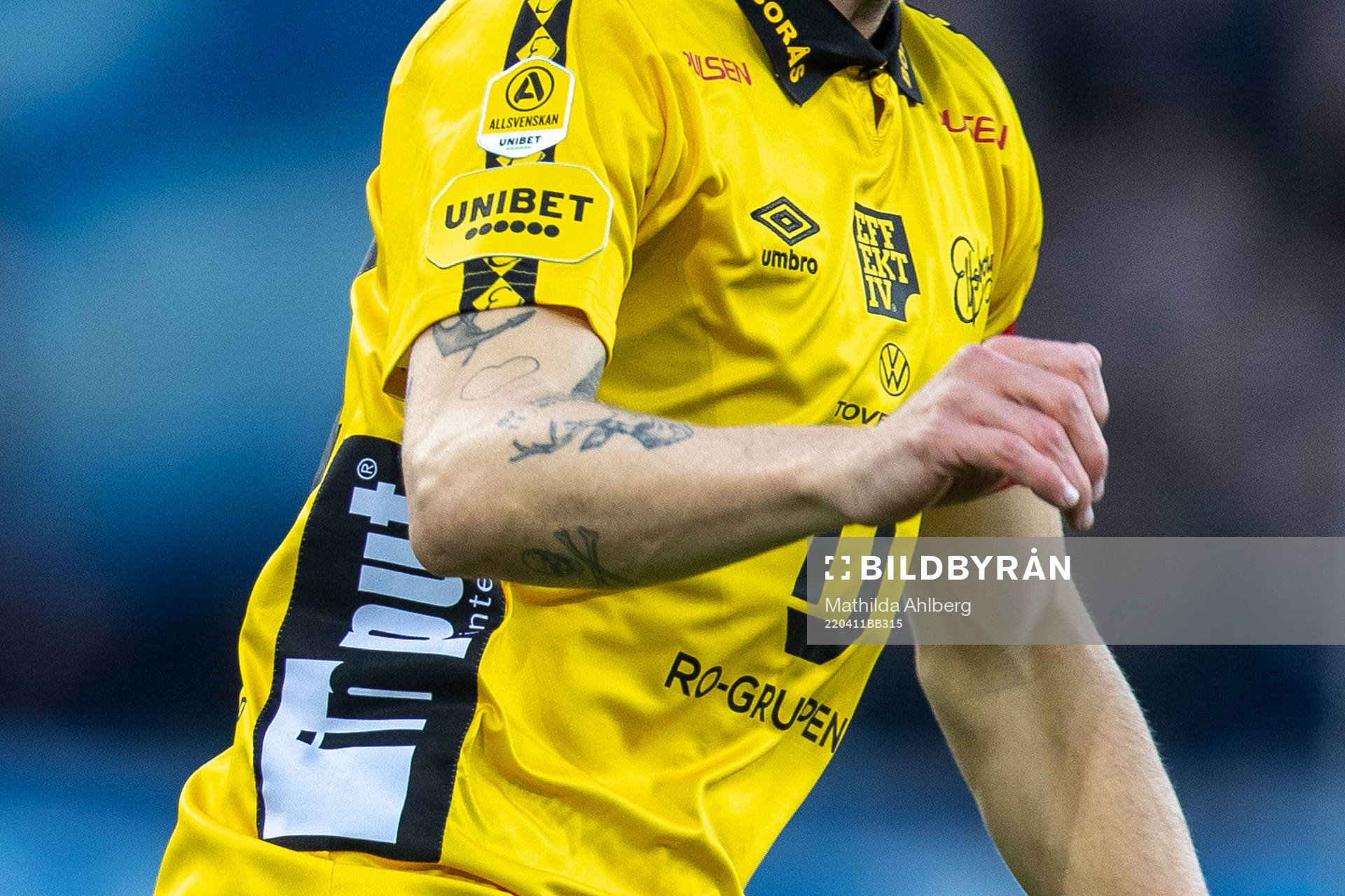 Unibet logga på tröja under fotbollsmatchen i Allsvenskan mellan Malmö FF och Elfsborg den 11 april 2022 i Malmö. 