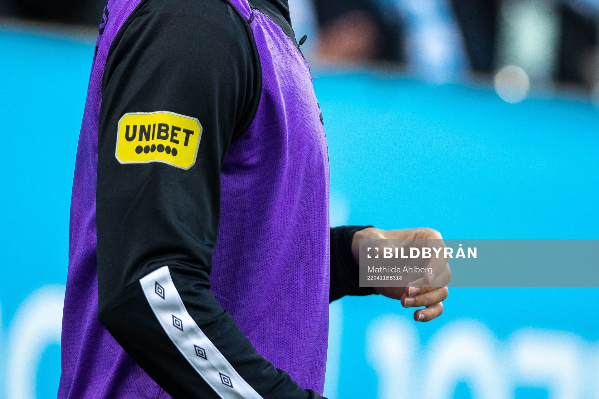 Unibet logga på tröja under fotbollsmatchen i Allsvenskan mellan Malmö FF och Elfsborg den 11 april 2022 i Malmö. 
