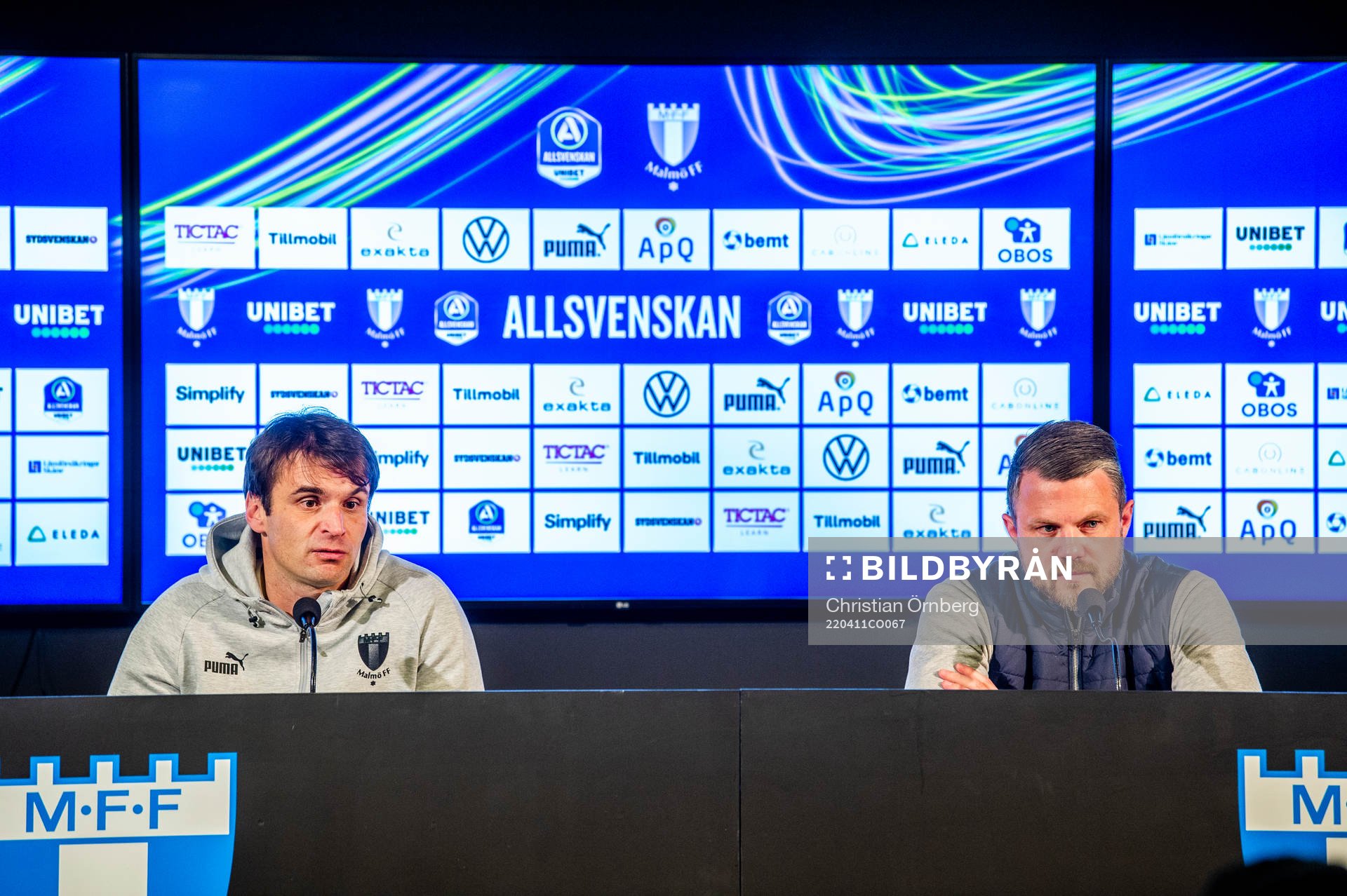 Malmö FFs tränare Milos Milojevic och Elfsborgs manager