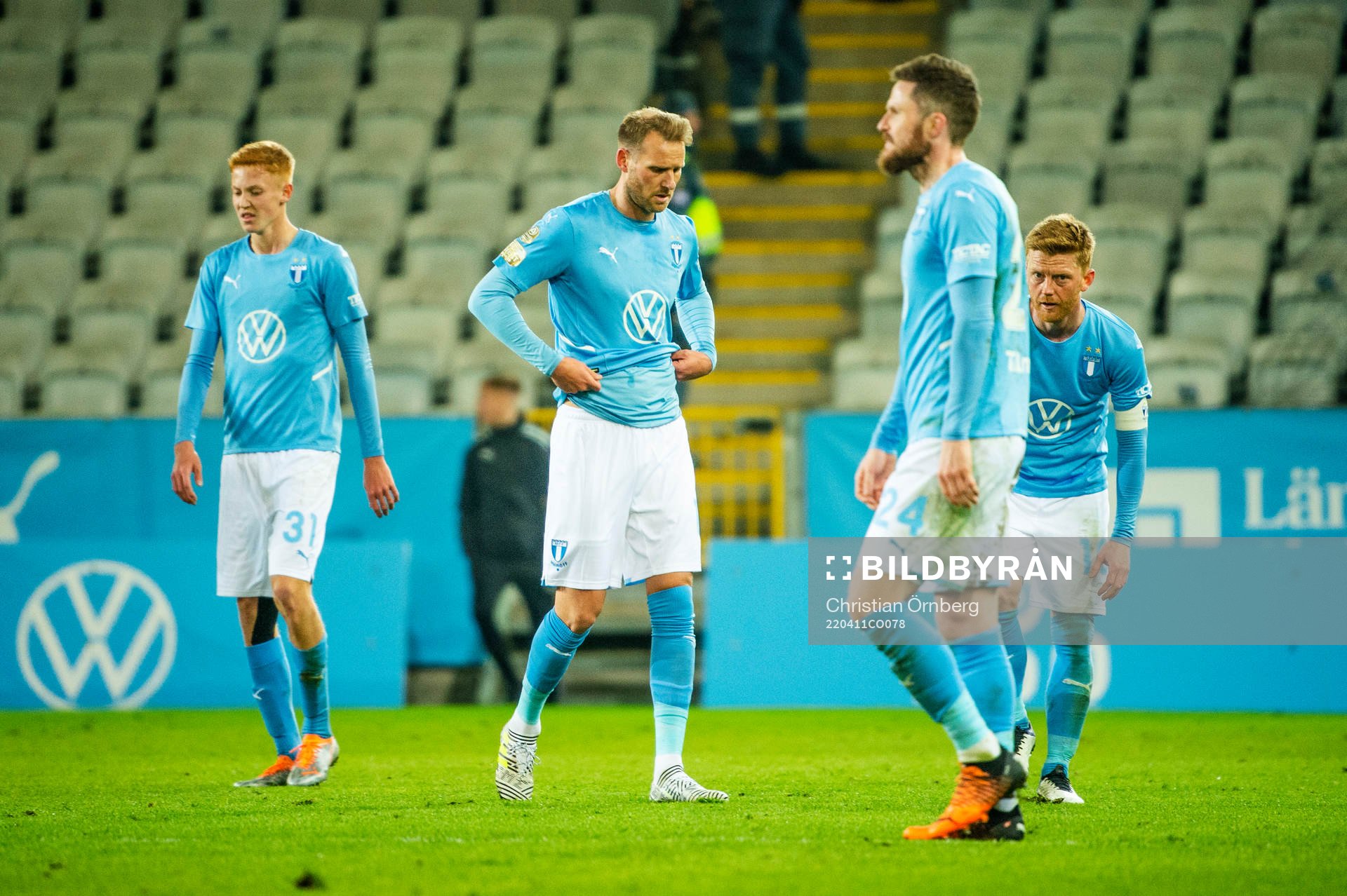 Malmö FFs Hugo Larsson, Ola Toivonen, Lasse Nielsen och