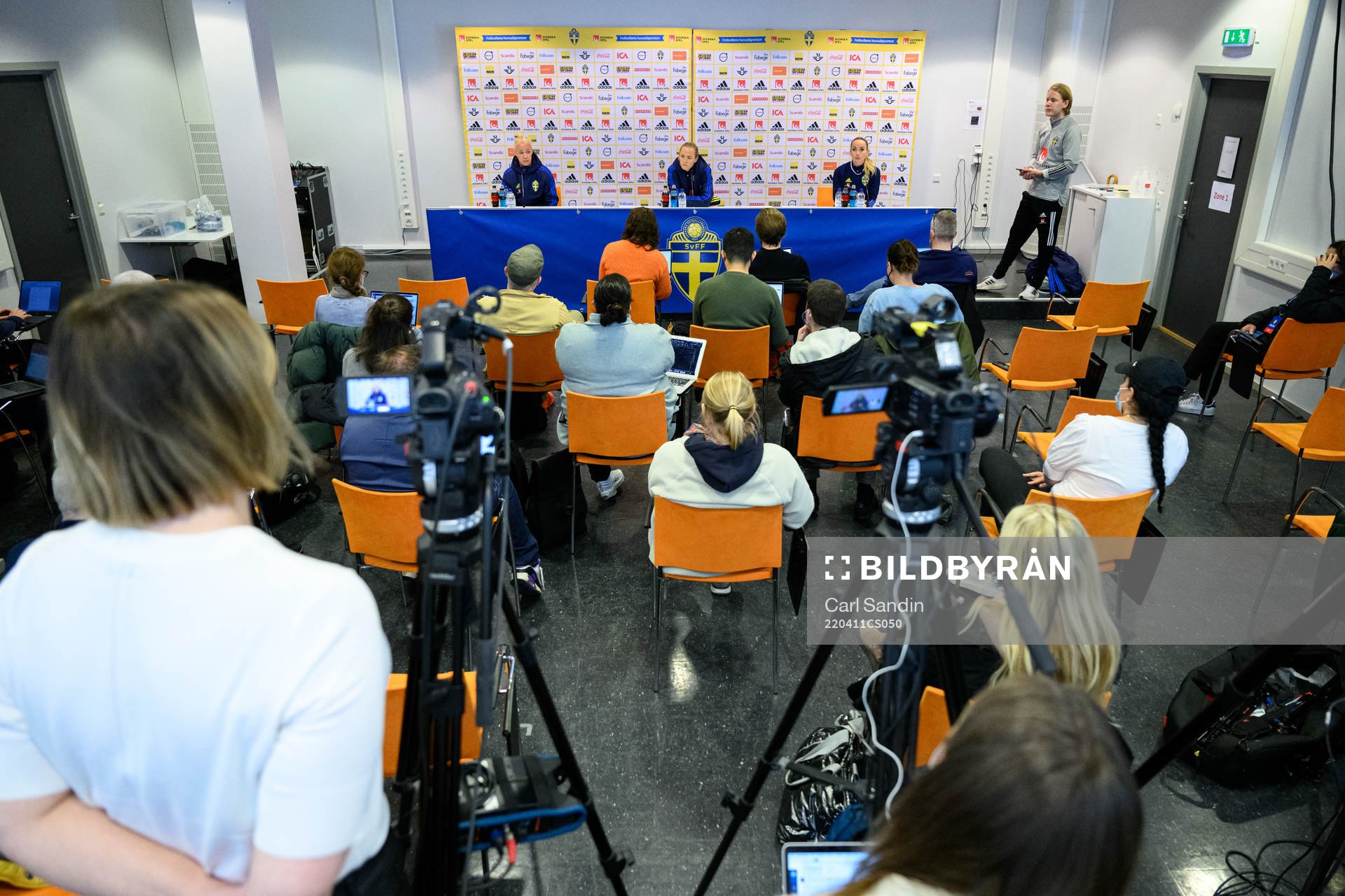 Caroline Seger, Magdalena Eriksson and Kosovare Asllani of