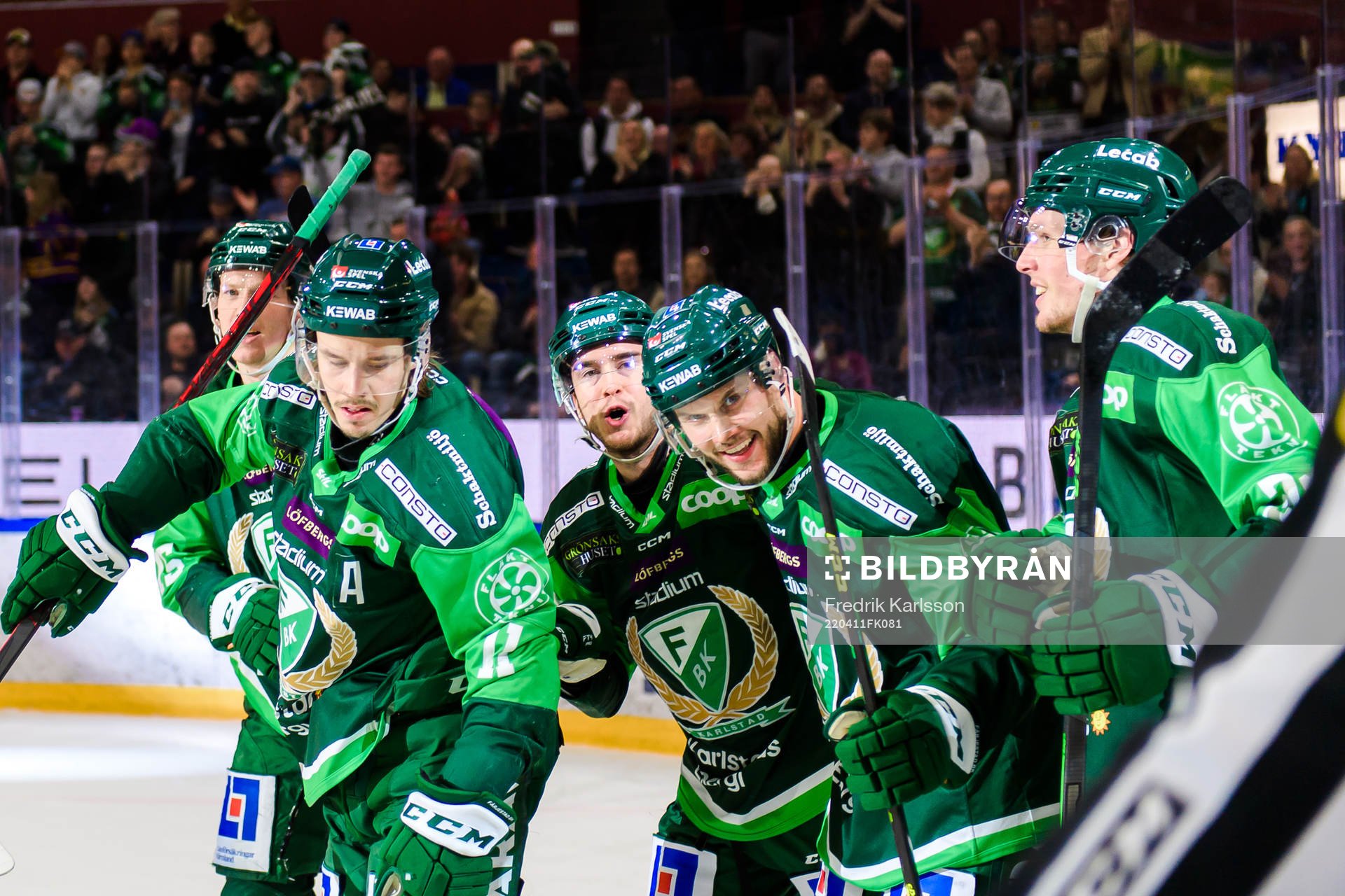Färjestads Gustav Rydahl, Joakim Nygård, Michael
