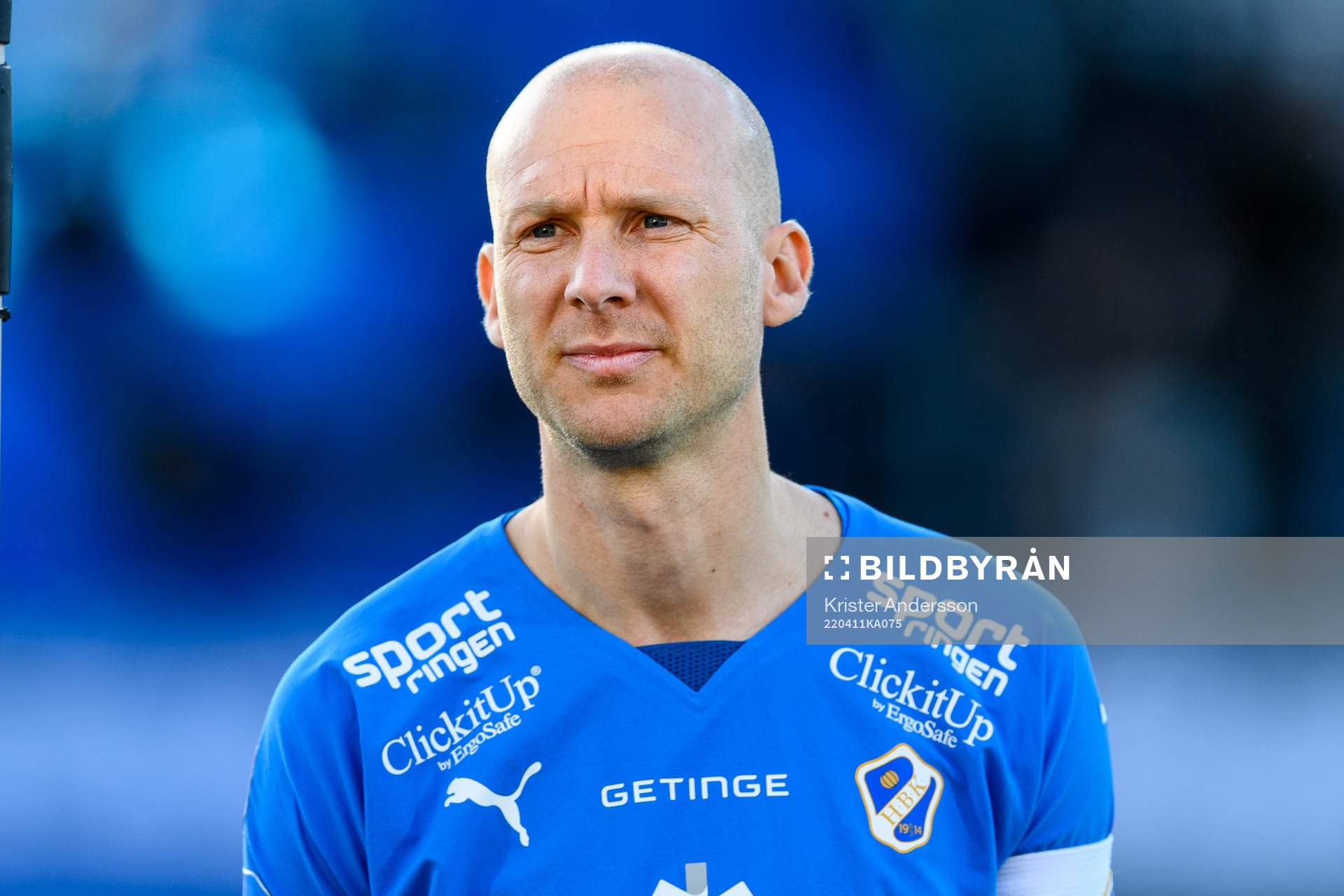 Halmstads Andreas Johansson före fotbollsmatchen i