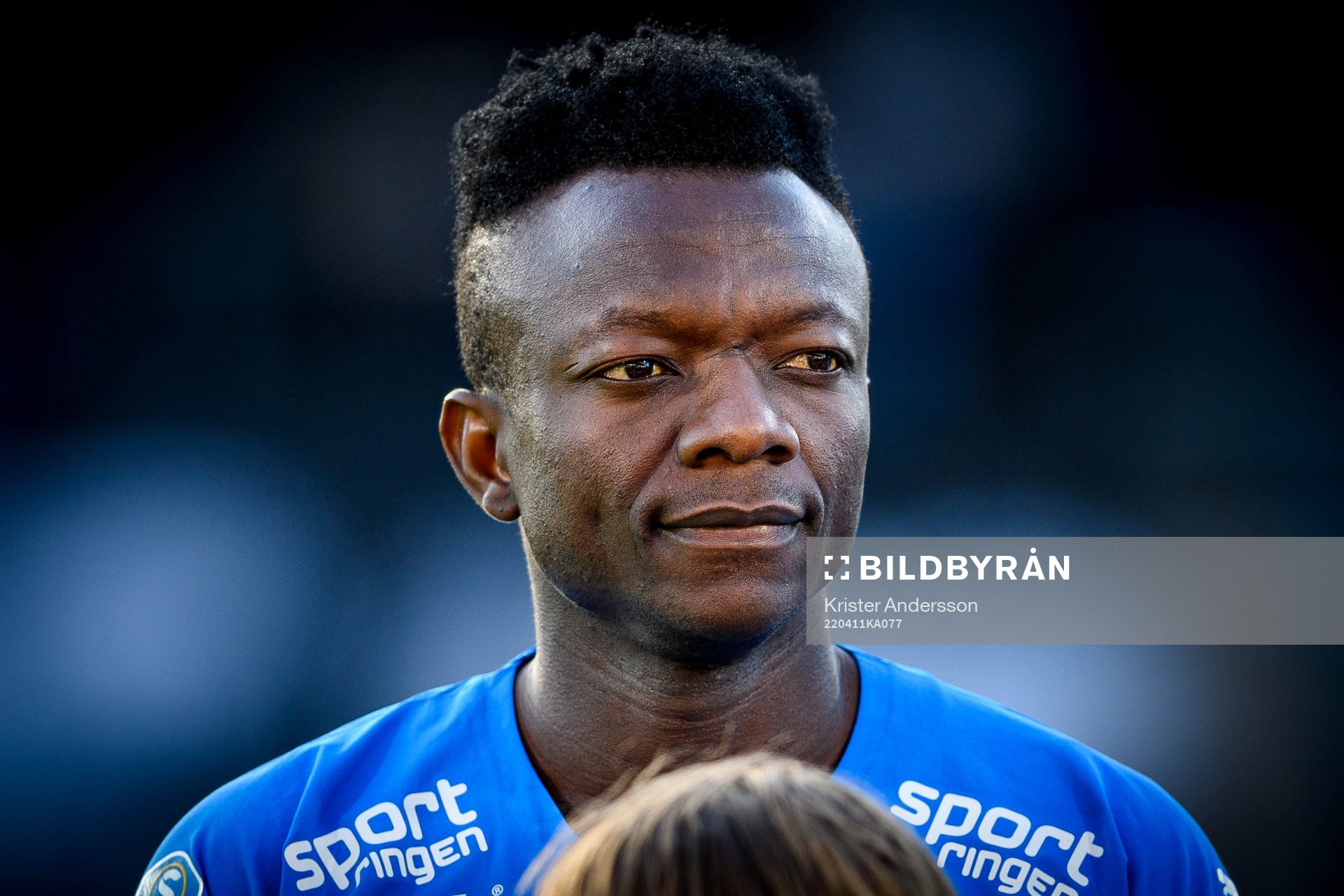 Halmstads Thomas Boakye före fotbollsmatchen i Superettan