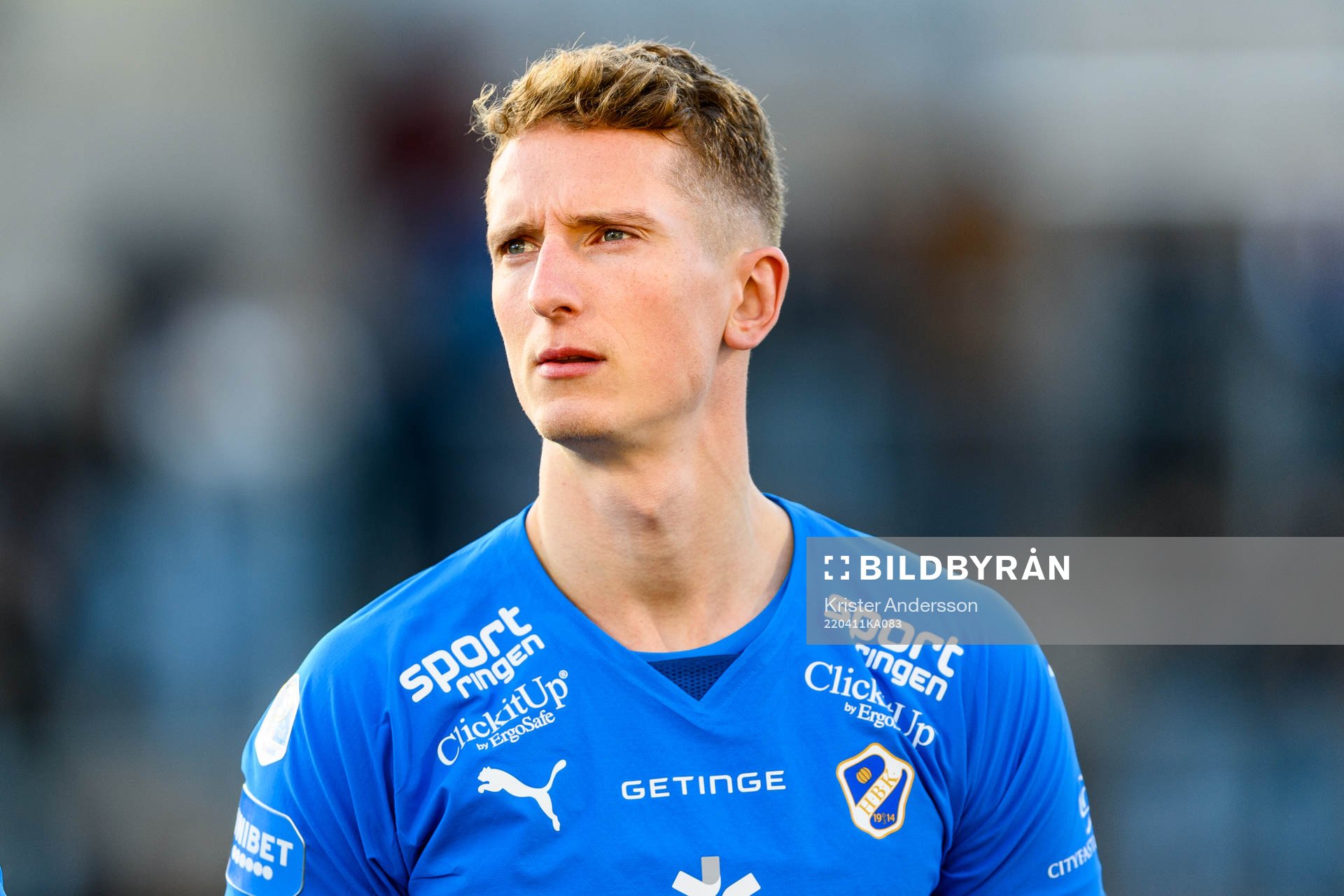 Halmstads Andreas Bengtsson före fotbollsmatchen i