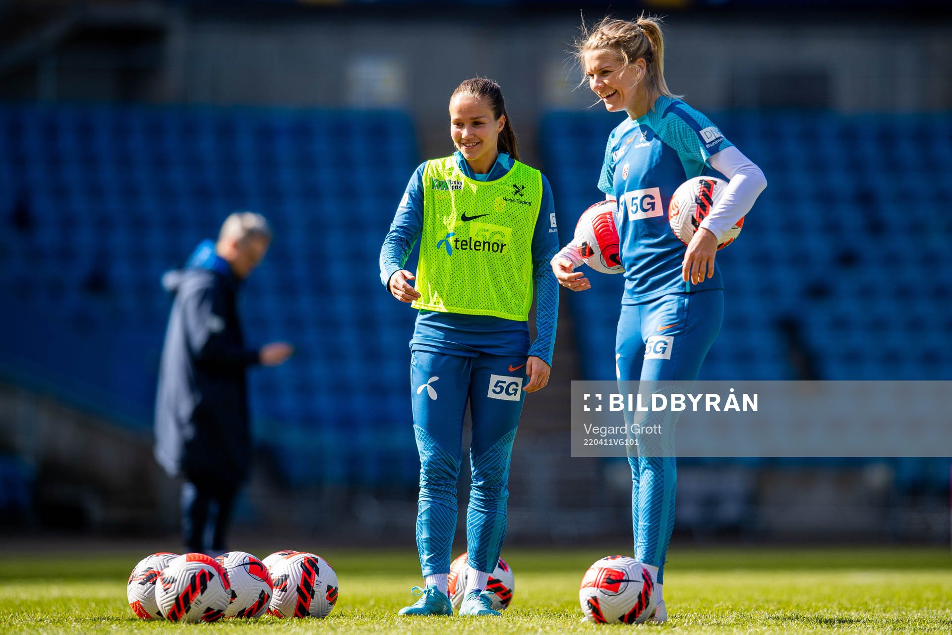 Guro Reiten and Ada Hegerberg of the Norwegian women's