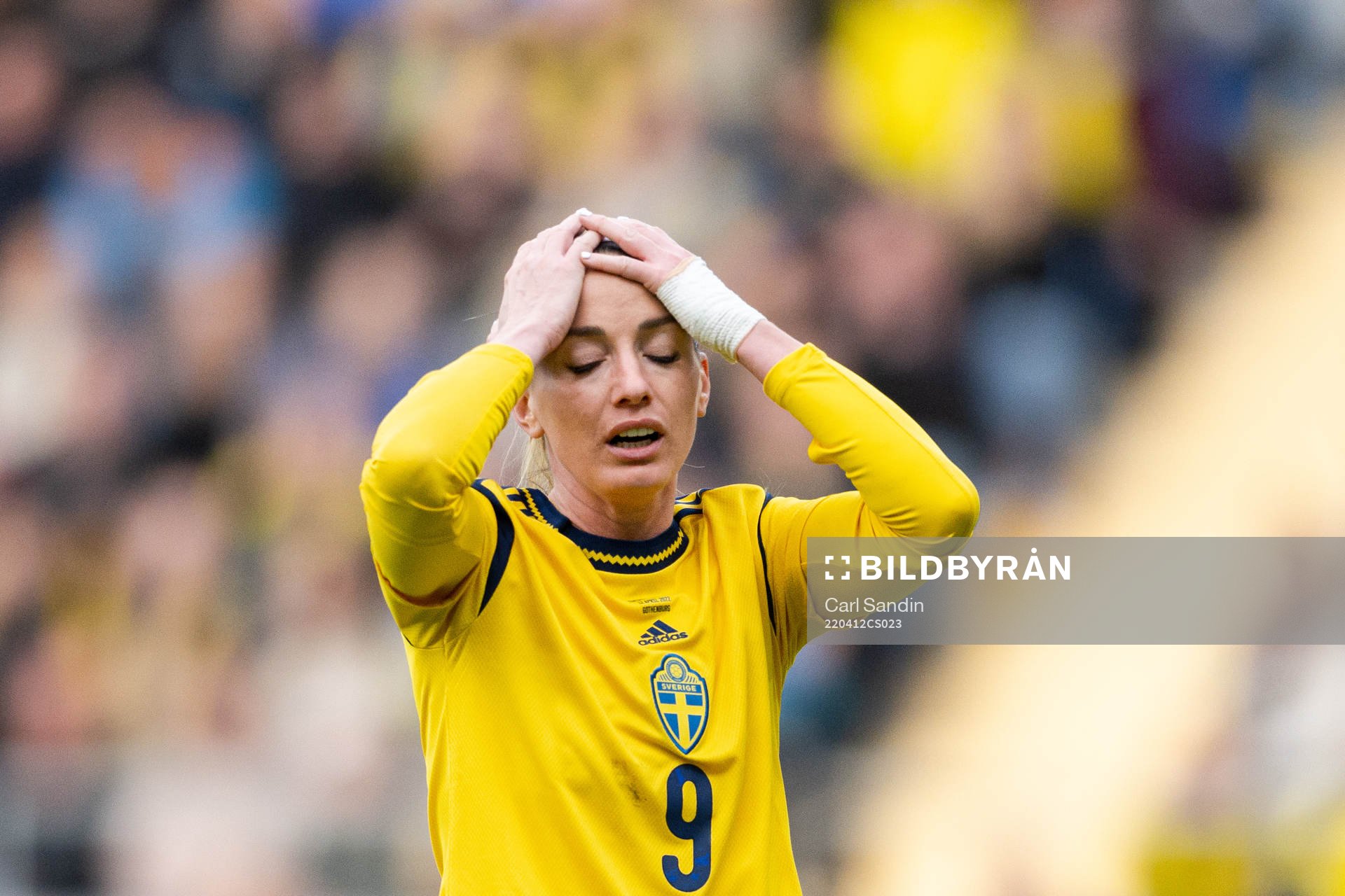 Kosovare Asllani of Sweden looks dejected