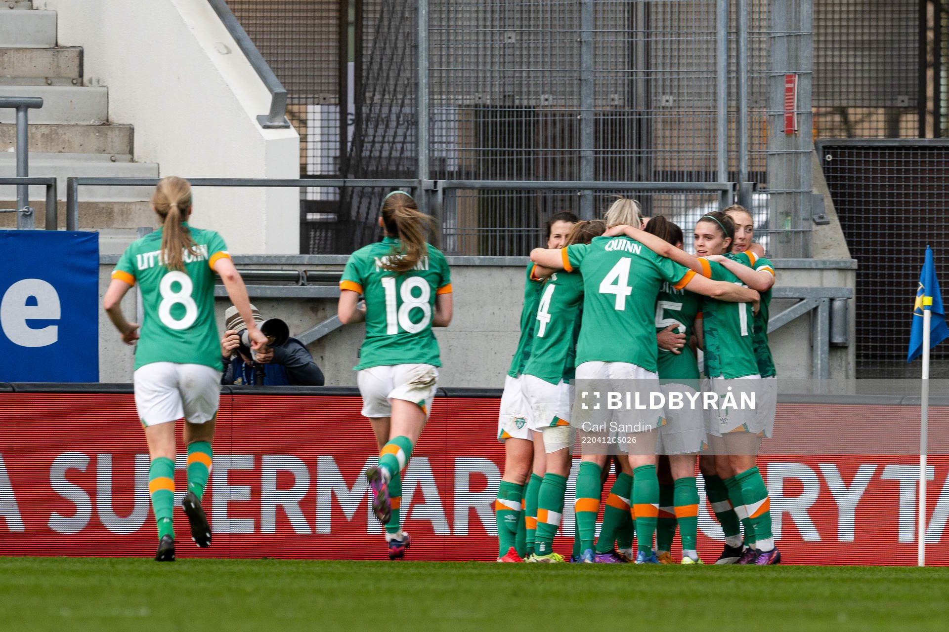 Players of Ireland celebrate the 0-1 goal