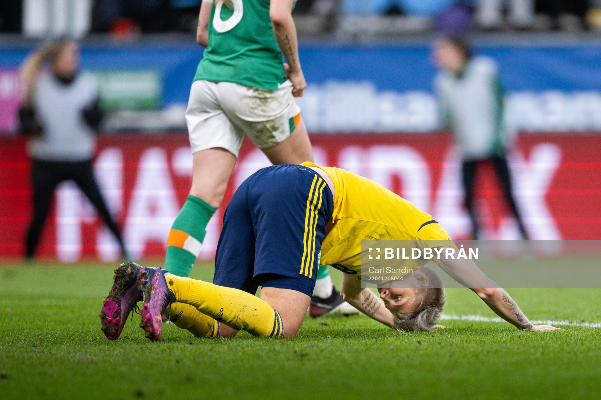 Lina Hurtig of Sweden looks dejected