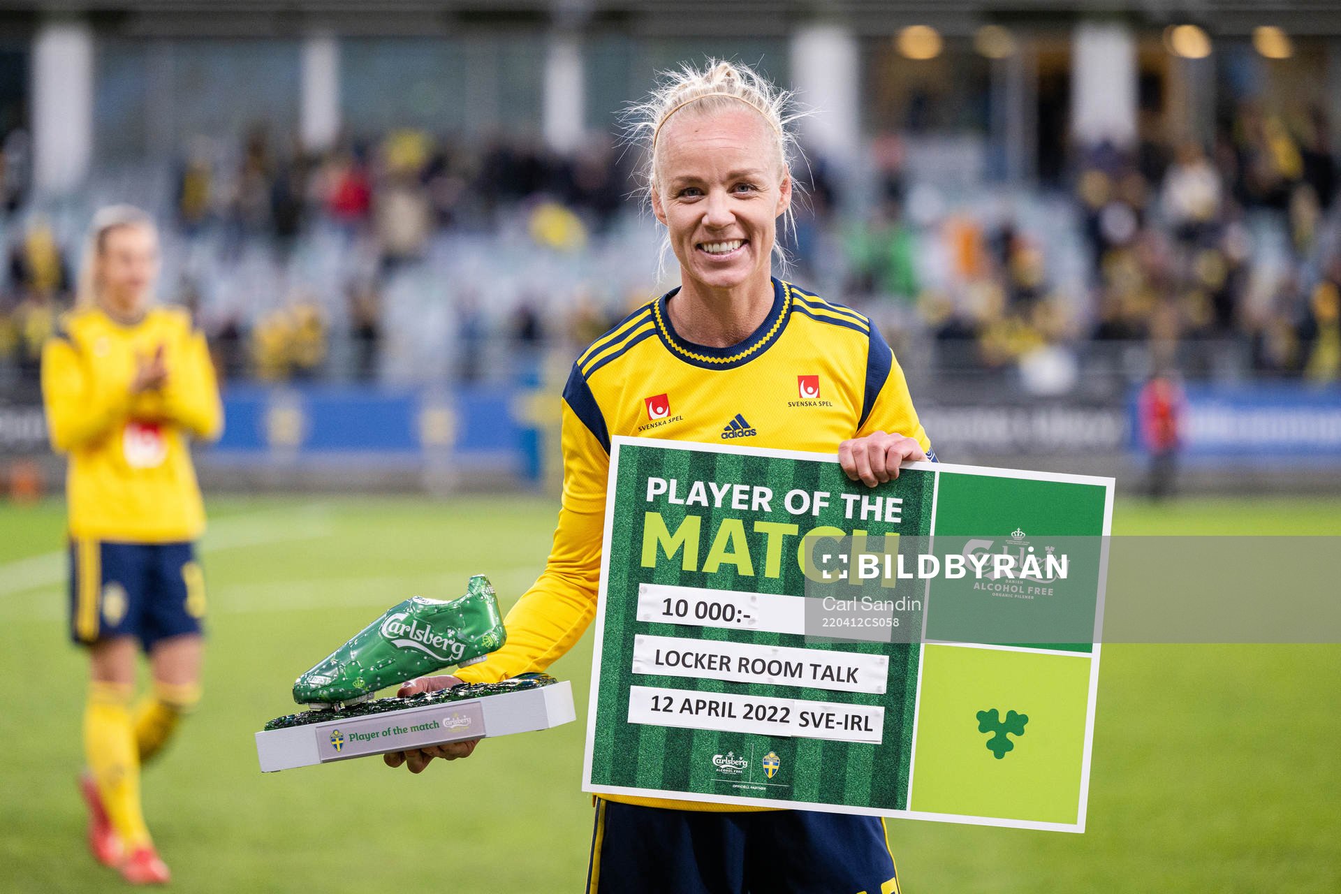 Caroline Seger of Sweden is awarded player of the match