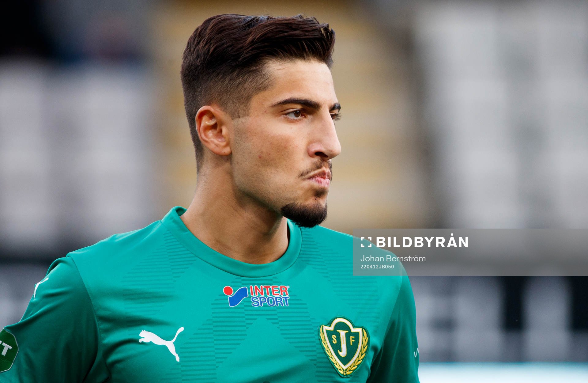 Jönköpings Peter Gwardis under fotbollsmatchen i Superettan mellan Örebro och Jönköpings Södra den 12 april 2022 i Örebro. 