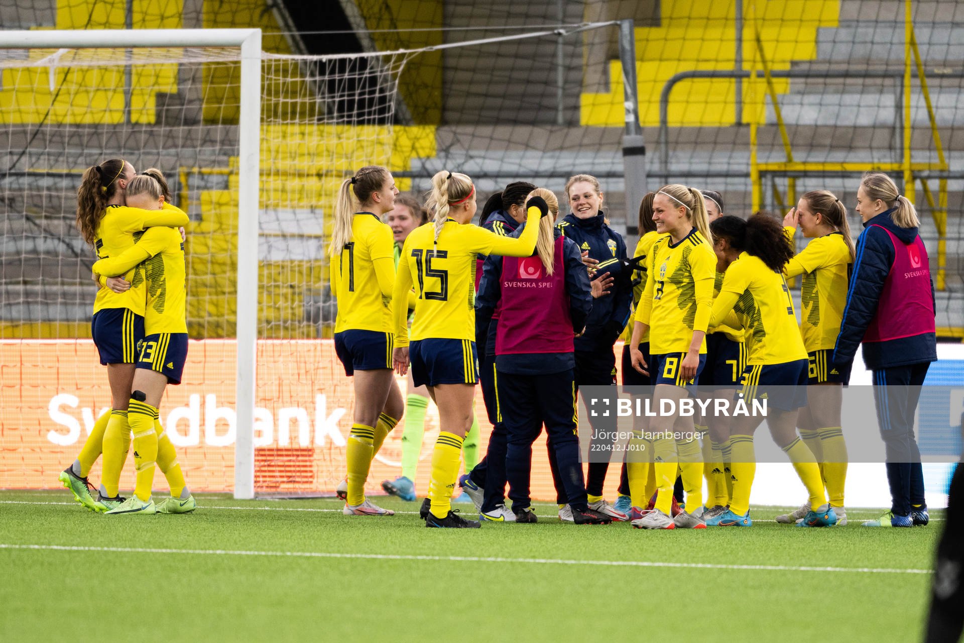 Sveriges spelare jublar