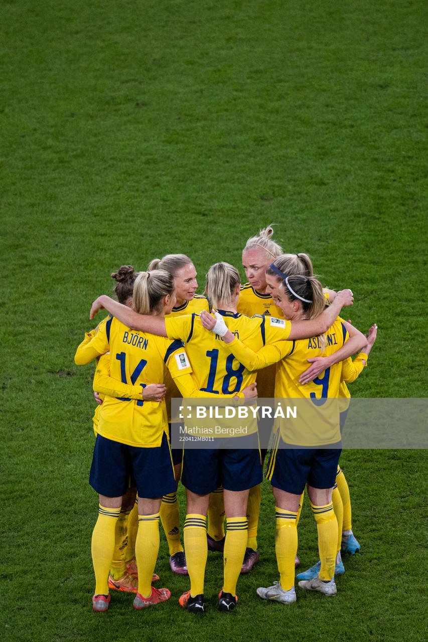 Players of Sweden celebrate